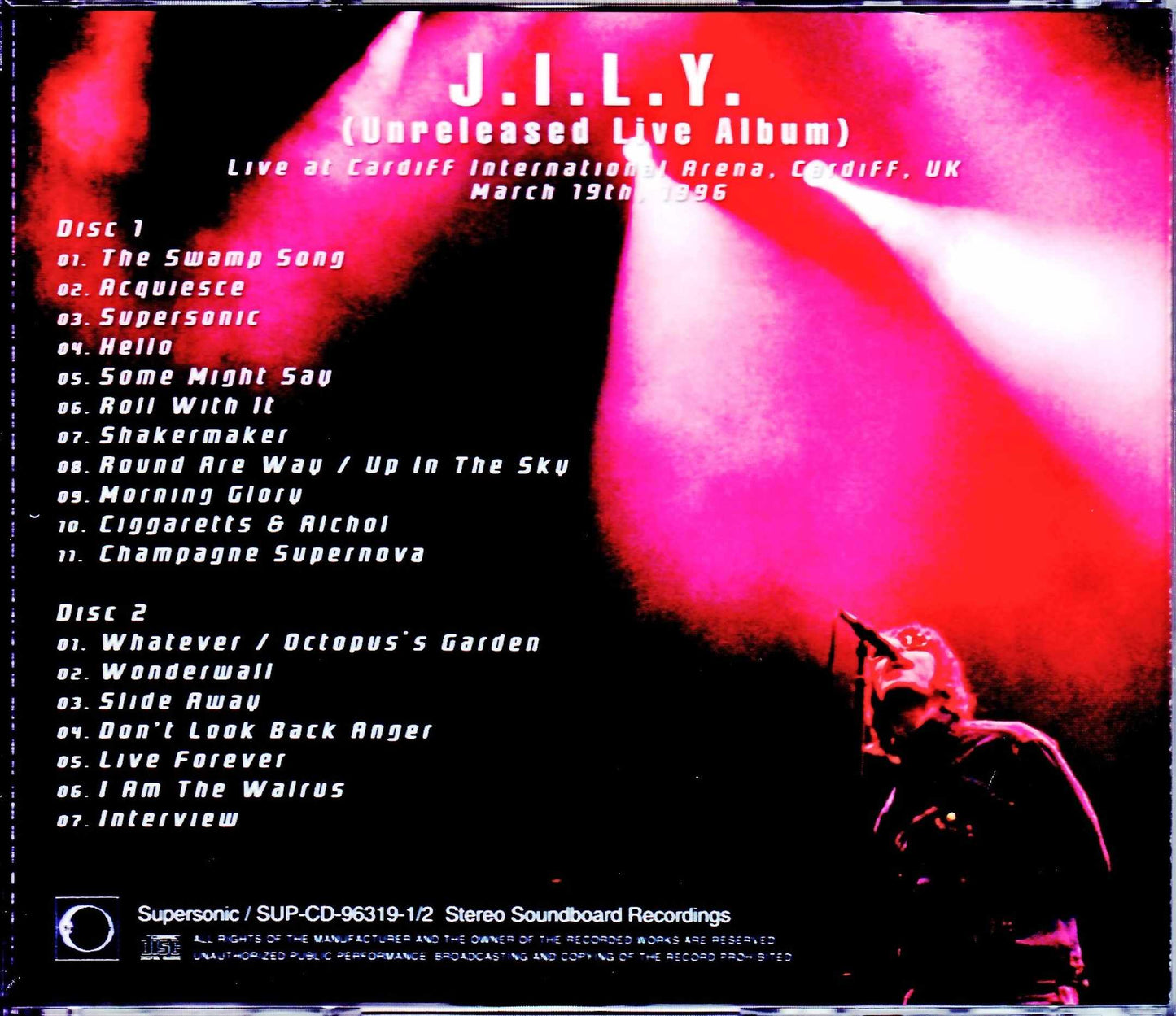 Oasis/J.I.L.Y Uk 1996 & more
