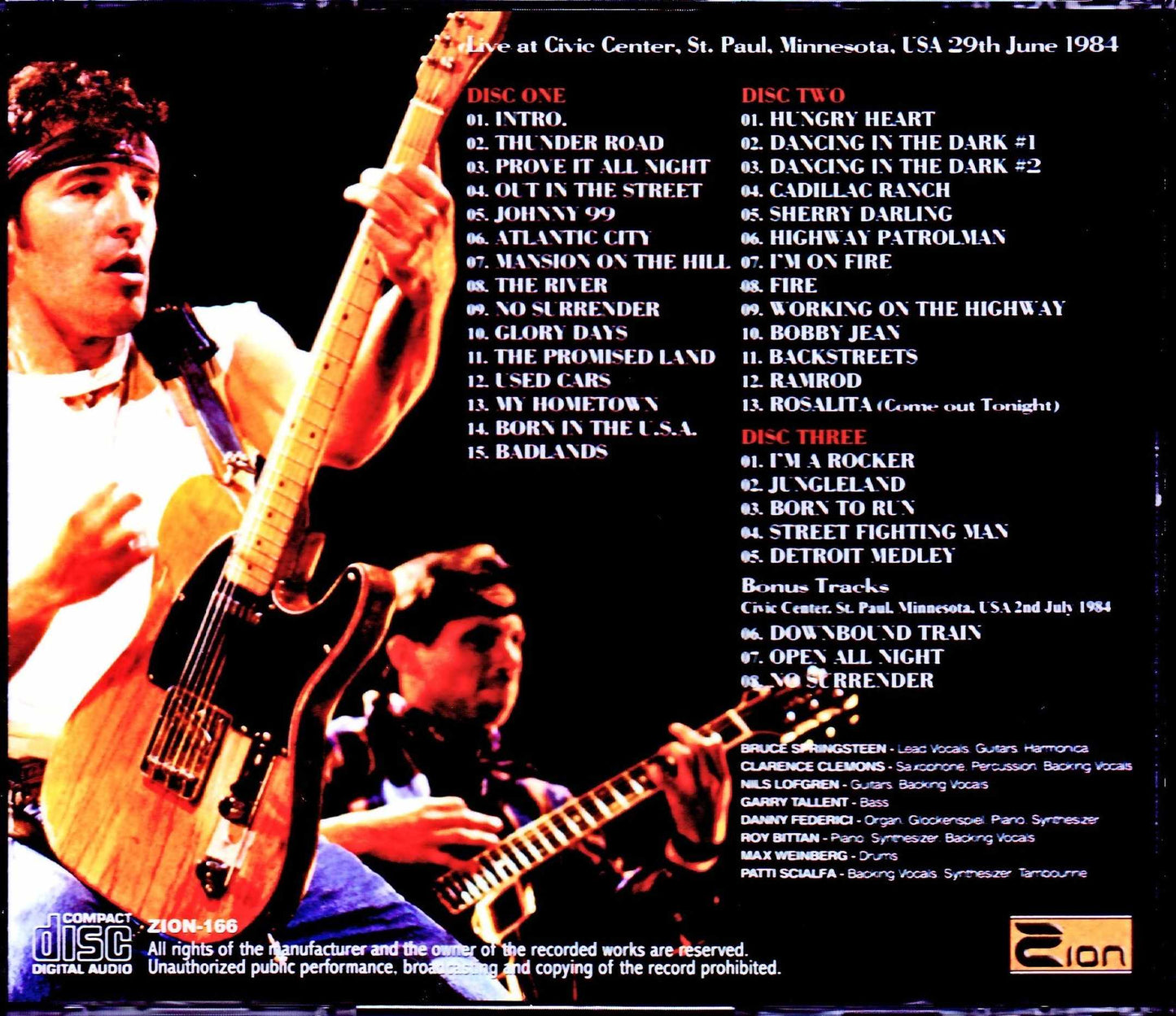 Bruce Springsteen/MN,USA 6.29.1984 & more