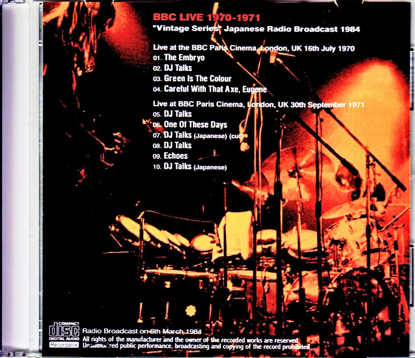 Pink Floyd/Vintage Series London,UK 1970 Japanese Broadcast Edition
