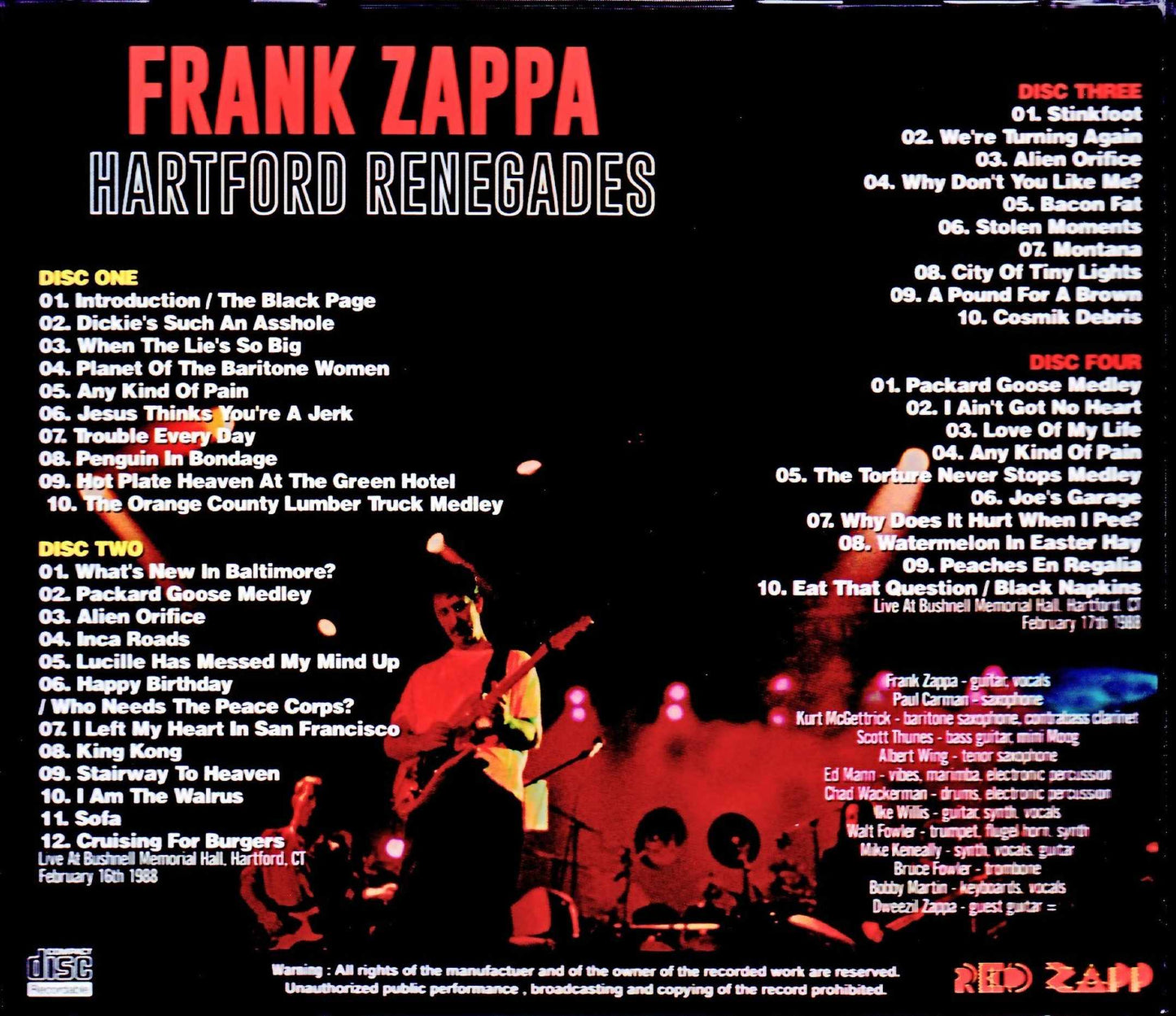 Frank Zappa/CT,USA 1988 2Days
