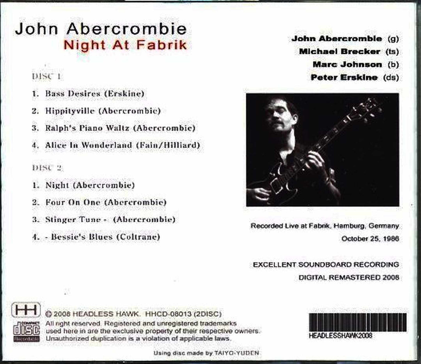 John Abercrombie,Michael Brecker/Germany 1986