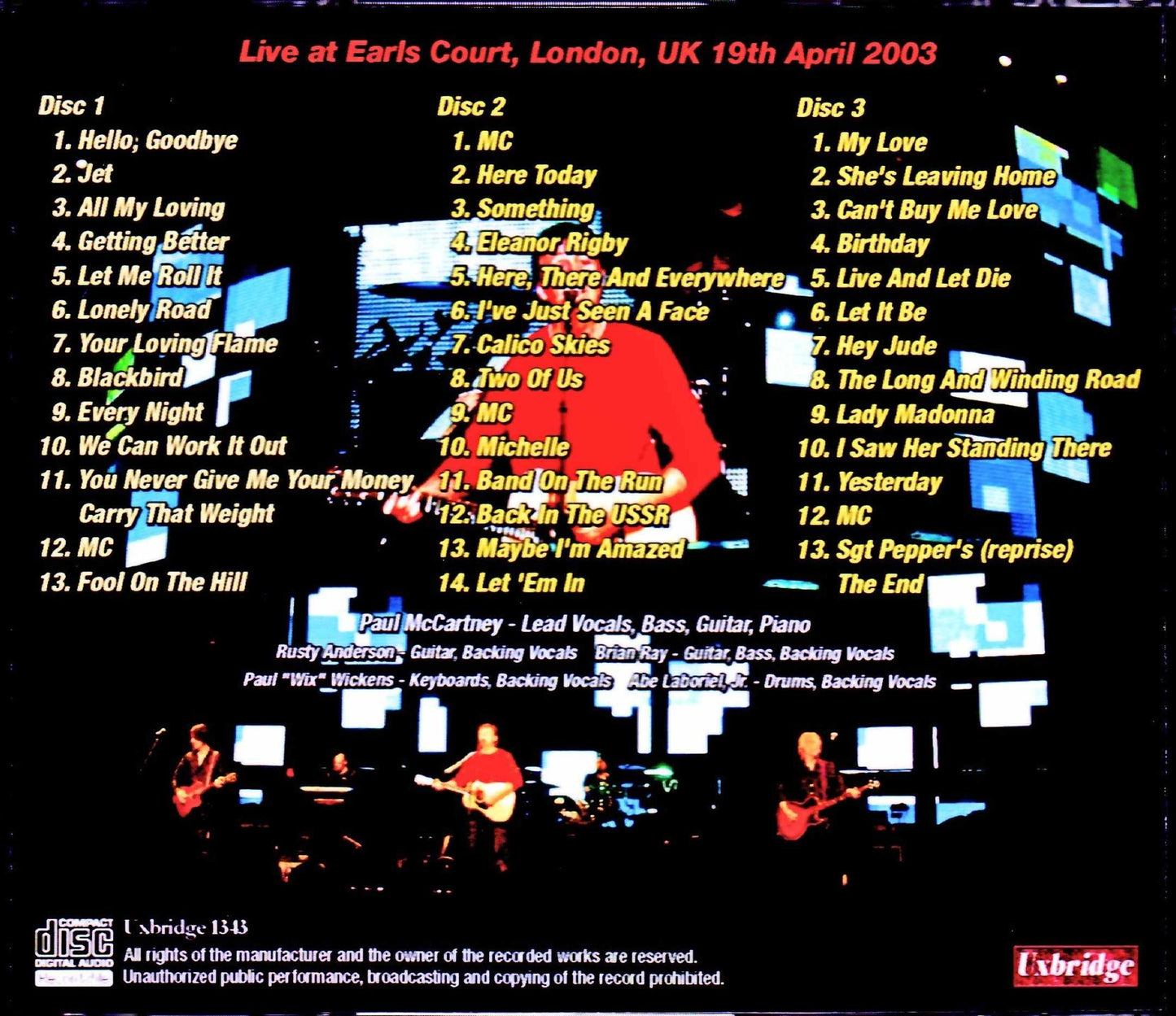 Paul McCartney/London,UK 2003 Original DAT Master