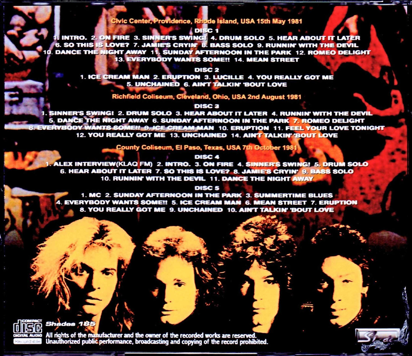 Van Halen/RI, USA 1981 & more