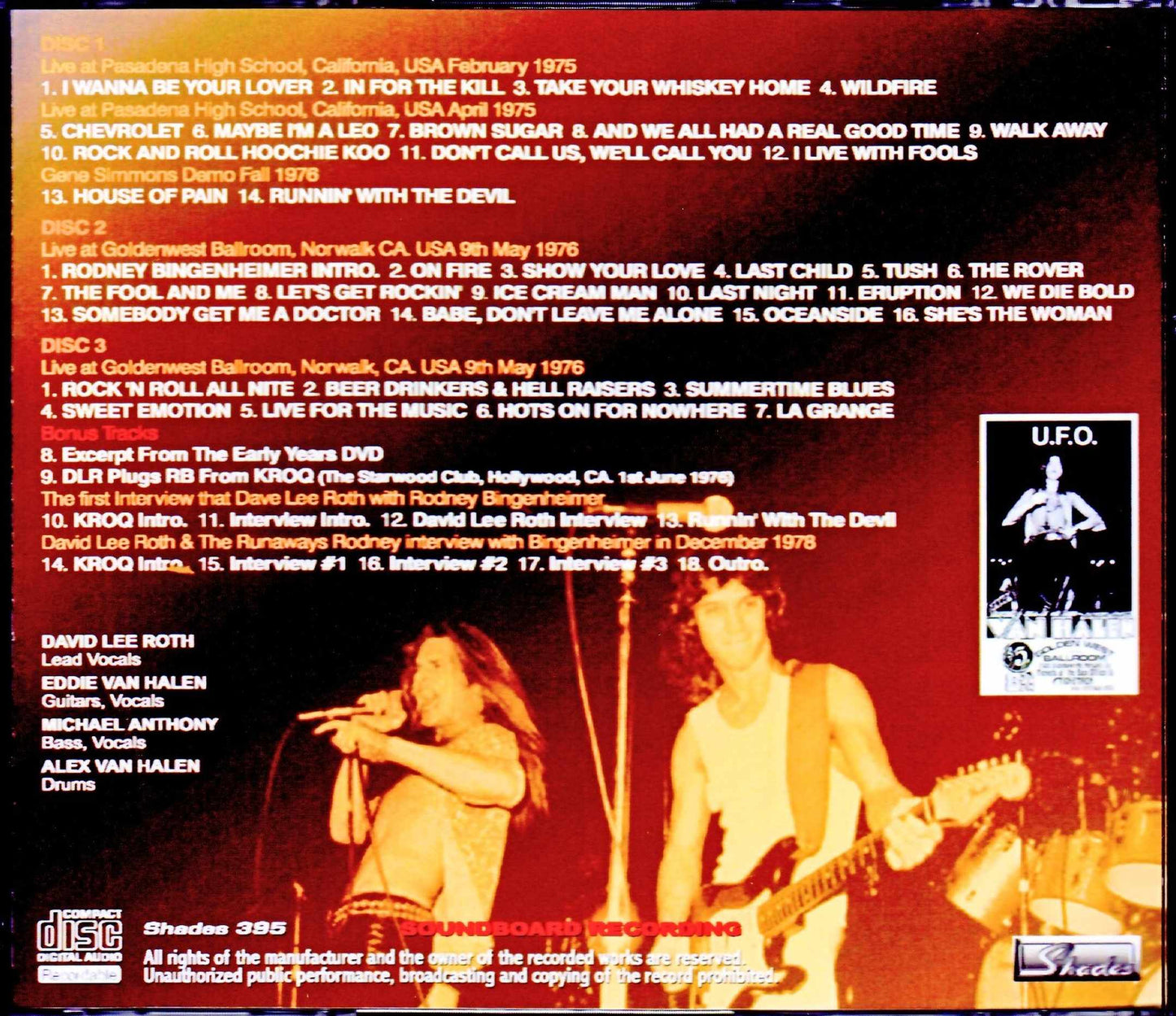 Van Halen/CA,USA 1975 2Days & more