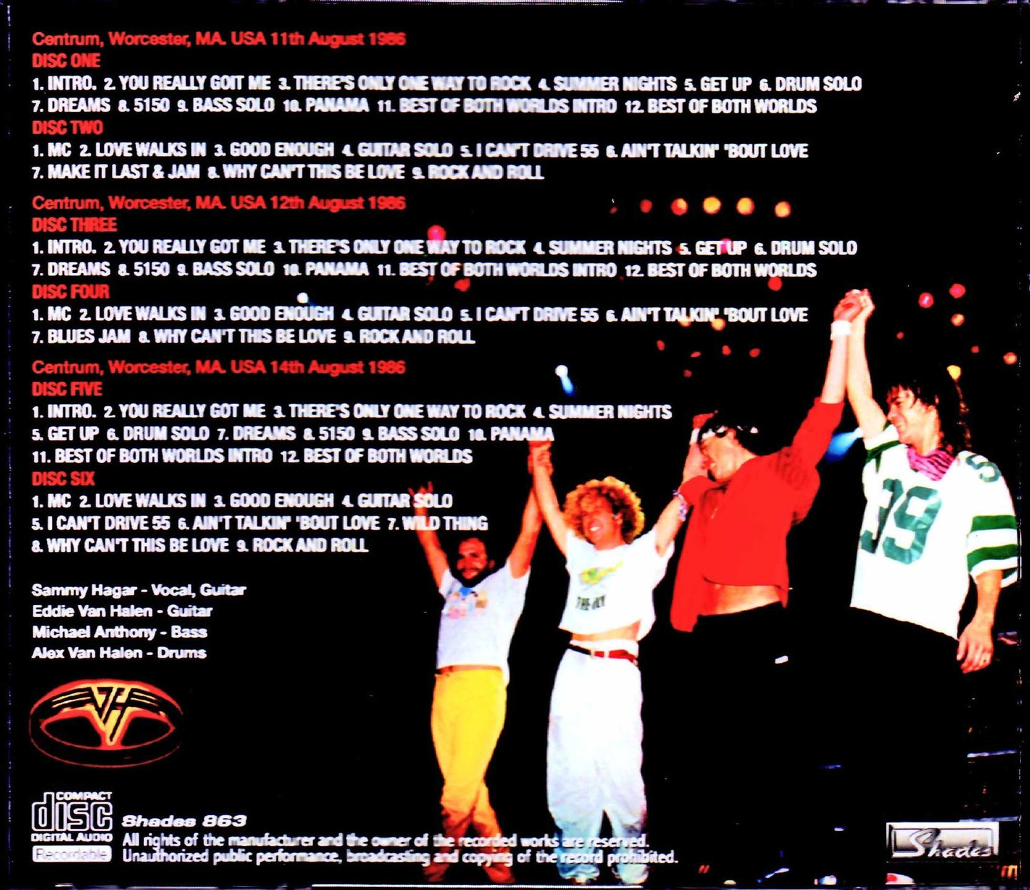 Van Halen/MA,USA 1986 2Days Complete