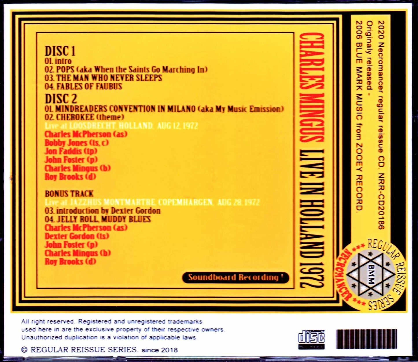 Charles Mingus,Dexter Gordon/Holland 1972 & more