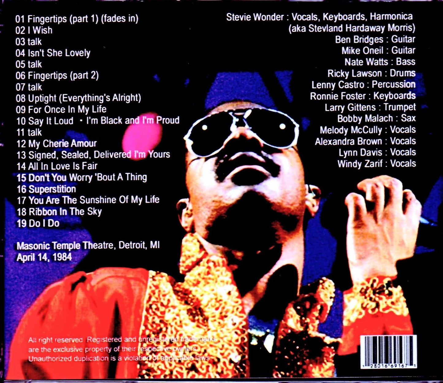 Stevie Wonder/MI, USA 1984