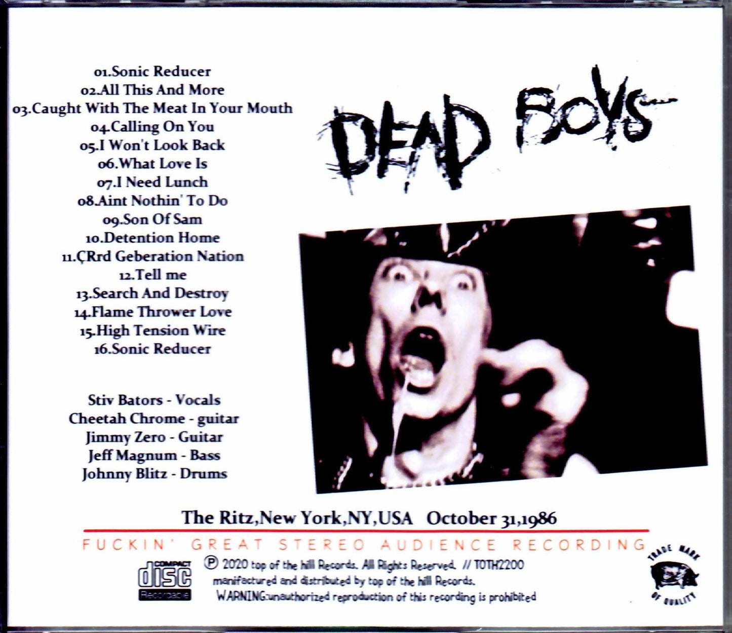 Dead Boys/NY, USA 1986
