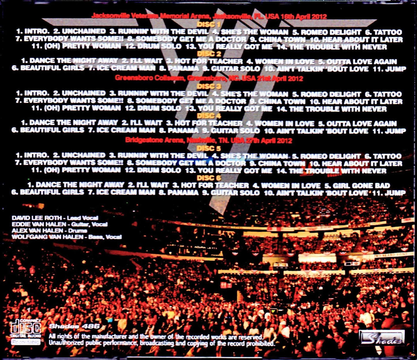 Van Halen/FL, USA 2012 & more