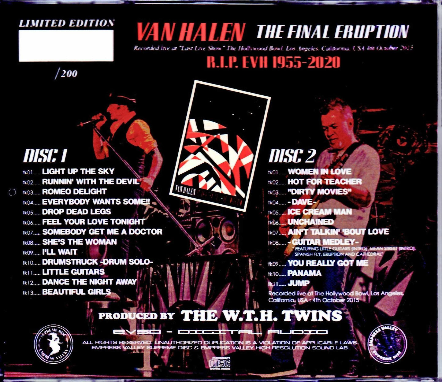 Van Halen/Eddie Last Live End CA,USA 10.4.2015 S & V