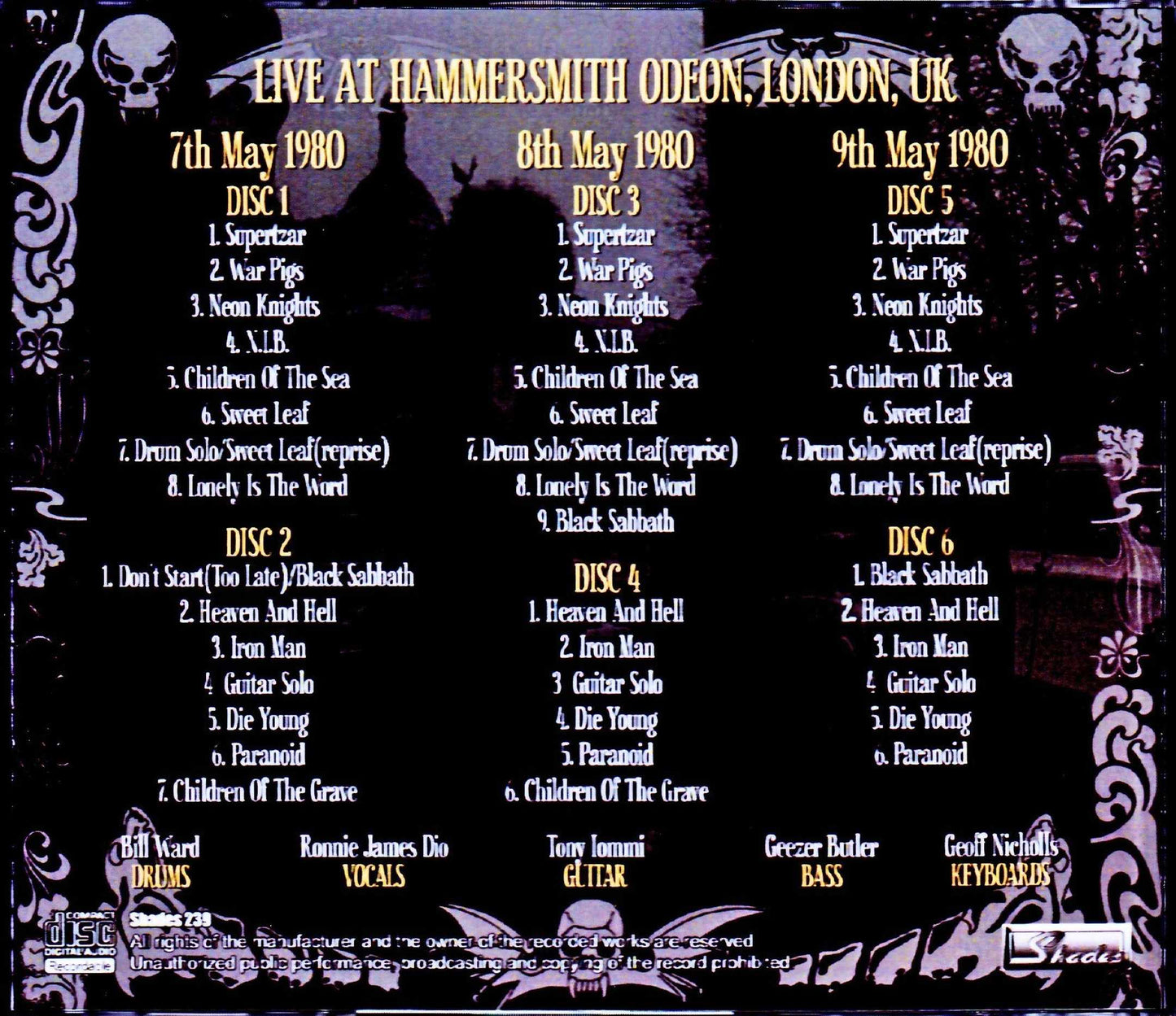 Black Sabbath/London,UK 1980 3Days