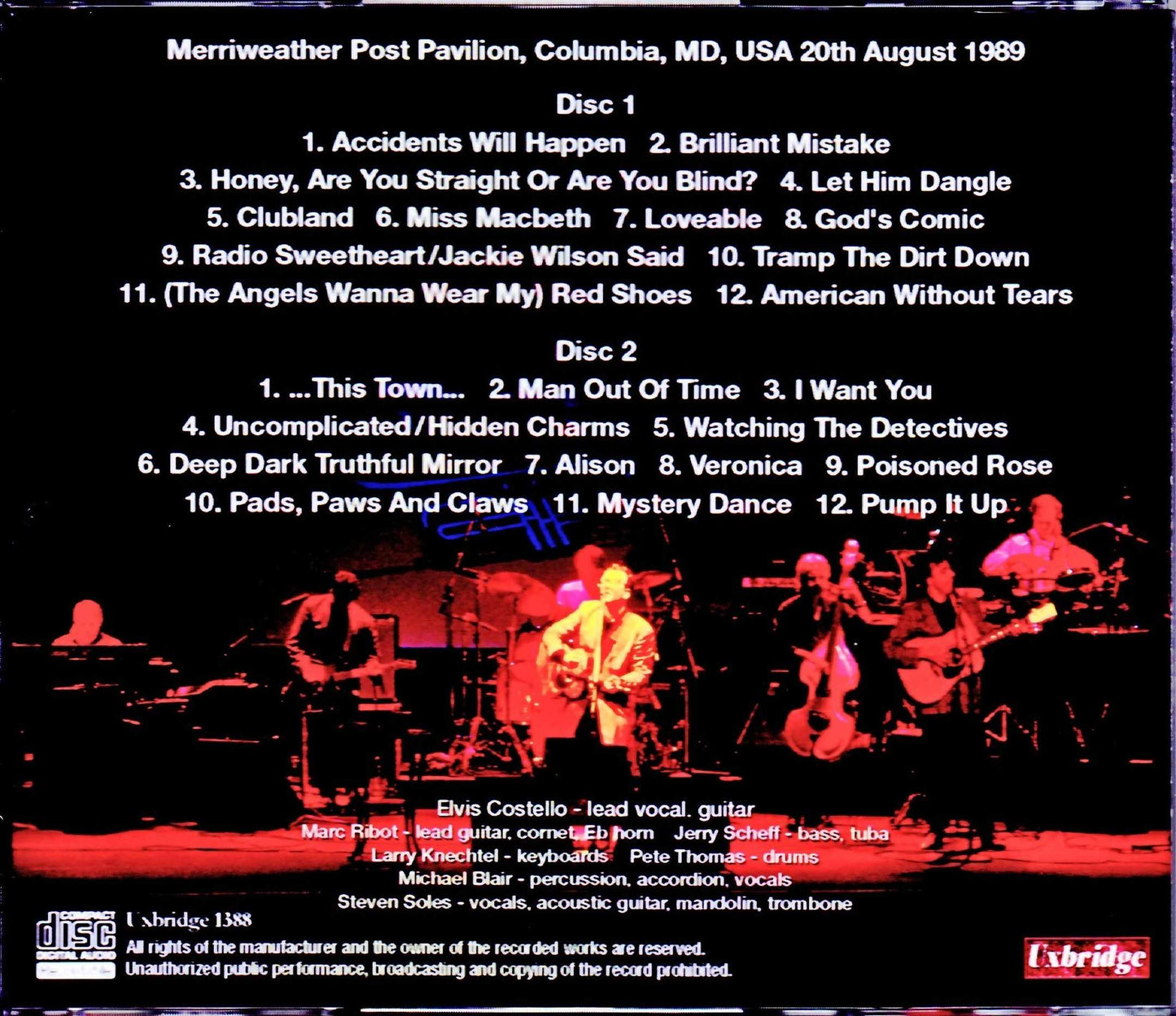 Elvis Costello/MD, USA 1989