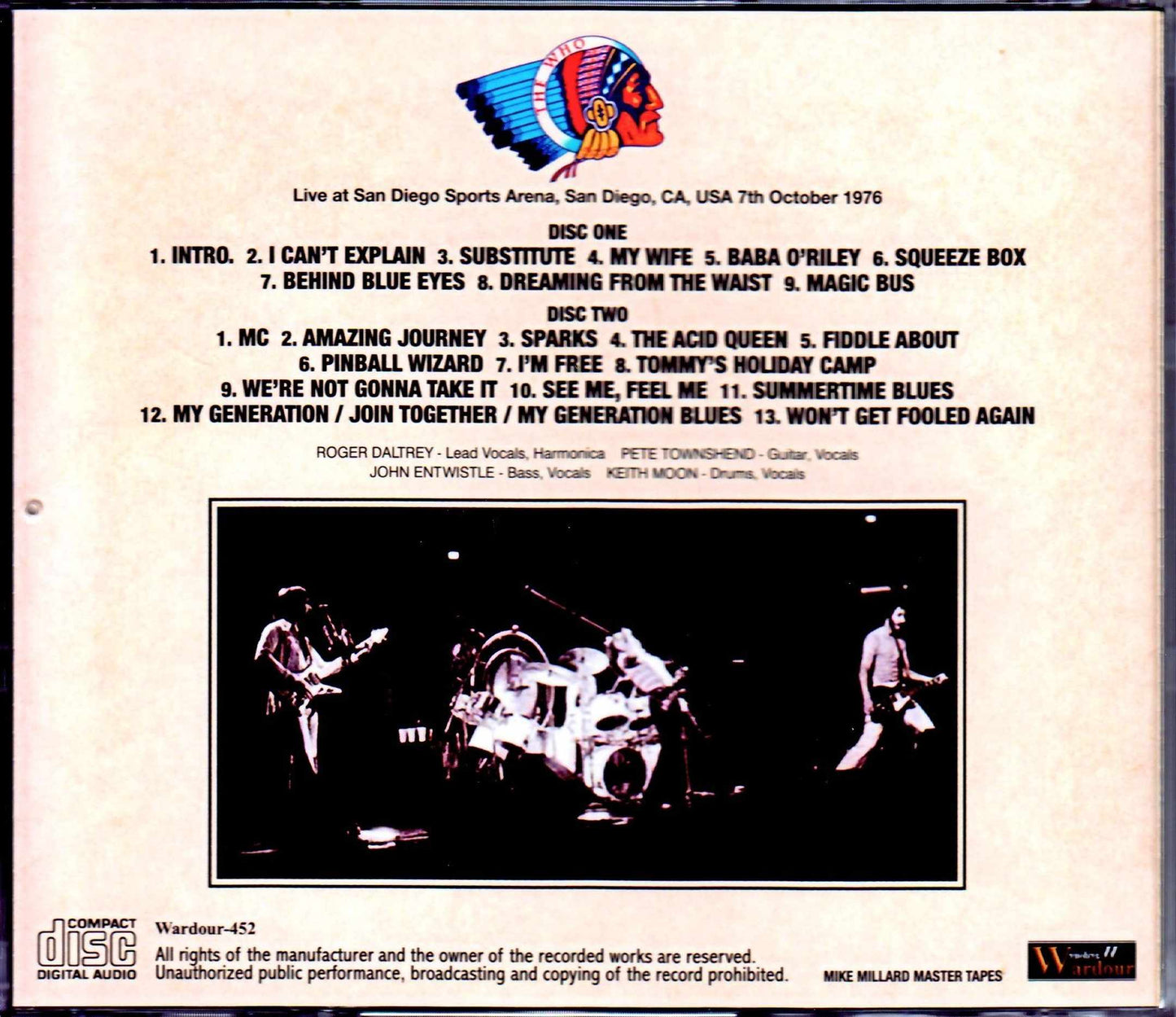 The Who/CA,USA 1976 Mike Millard Master Tapes