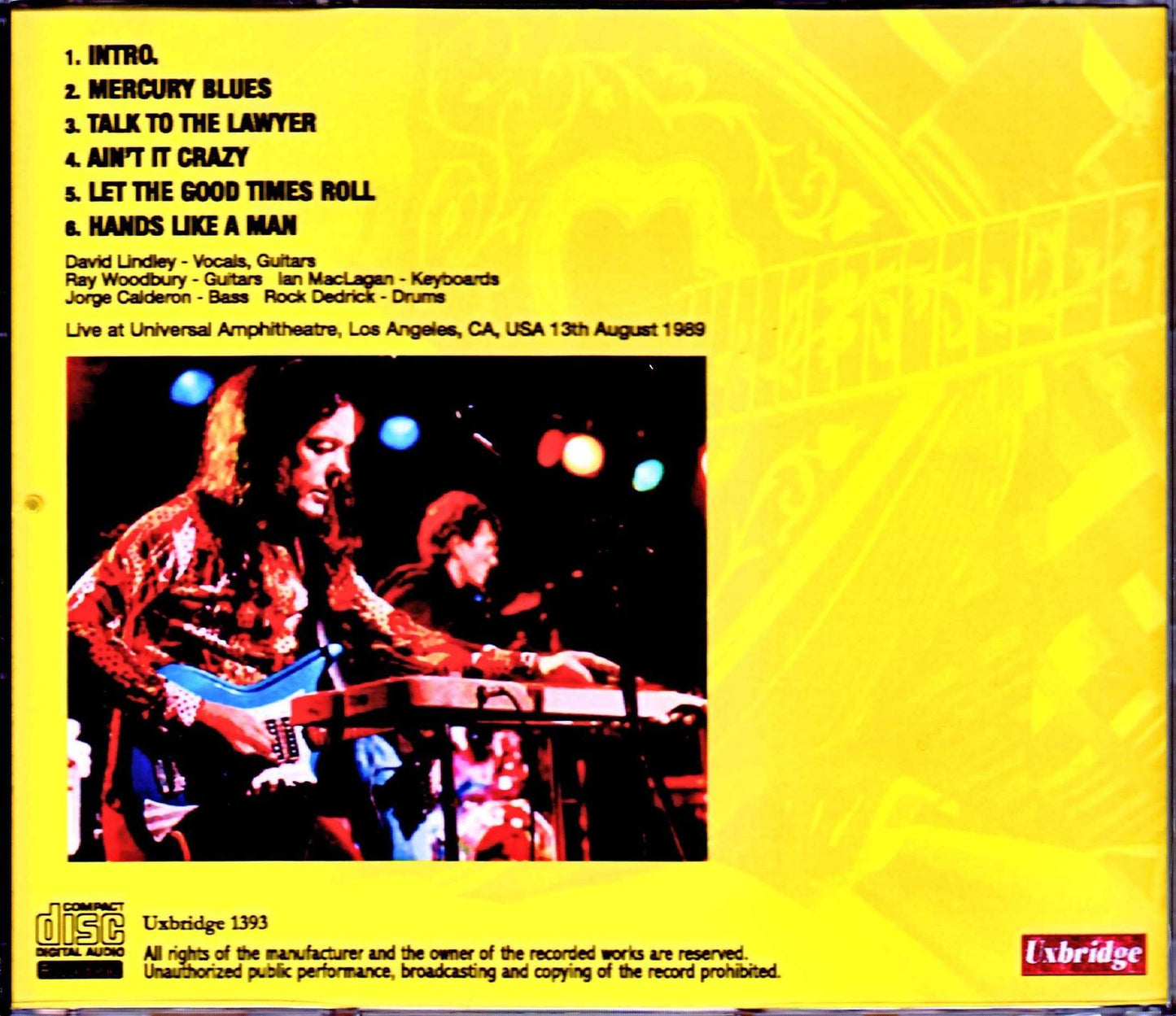 David Lindley & El Rayo - X/CA,USA 1989