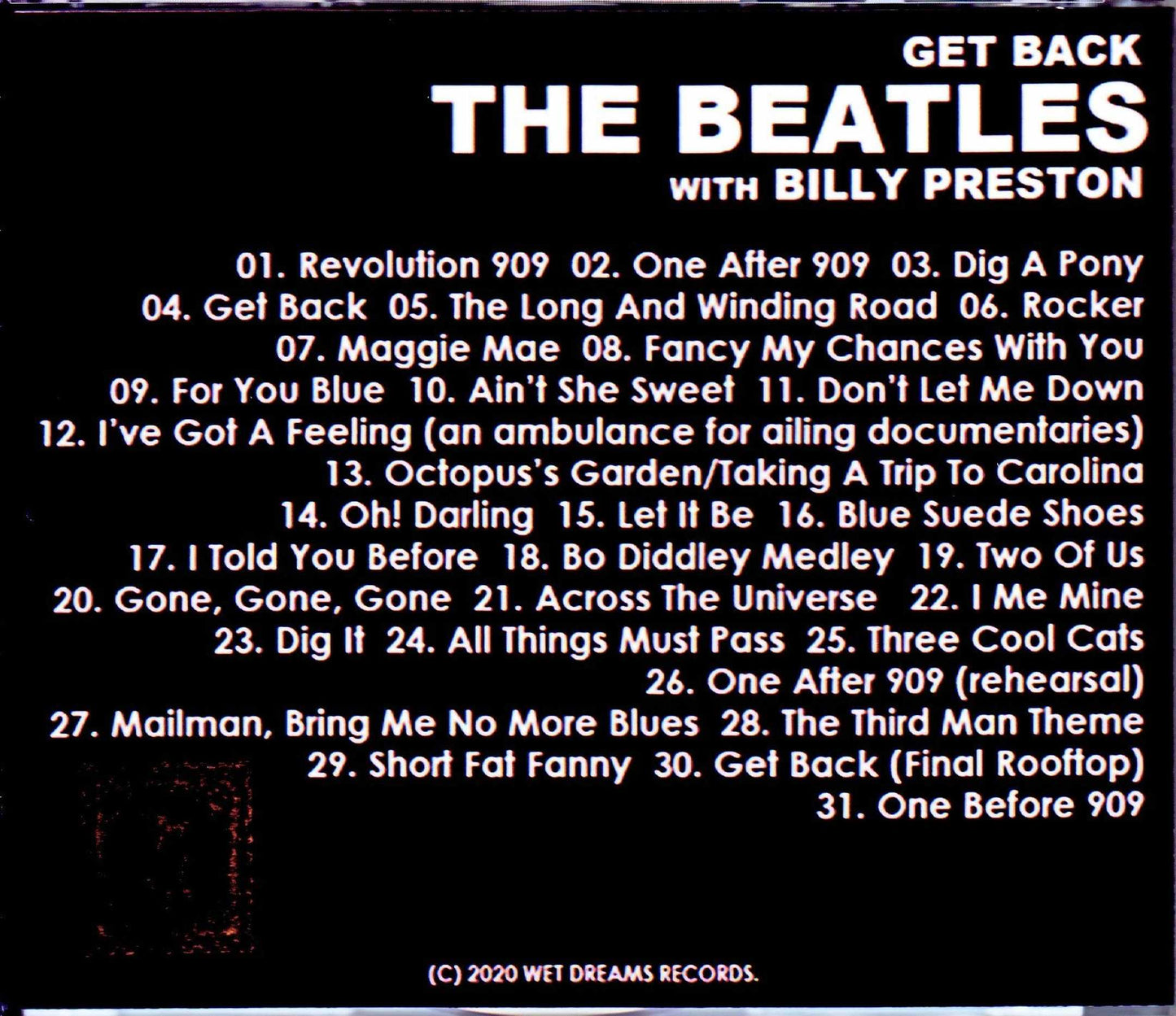 Beatles/Get Back Session with Billy Preston Recorded S & V 1969