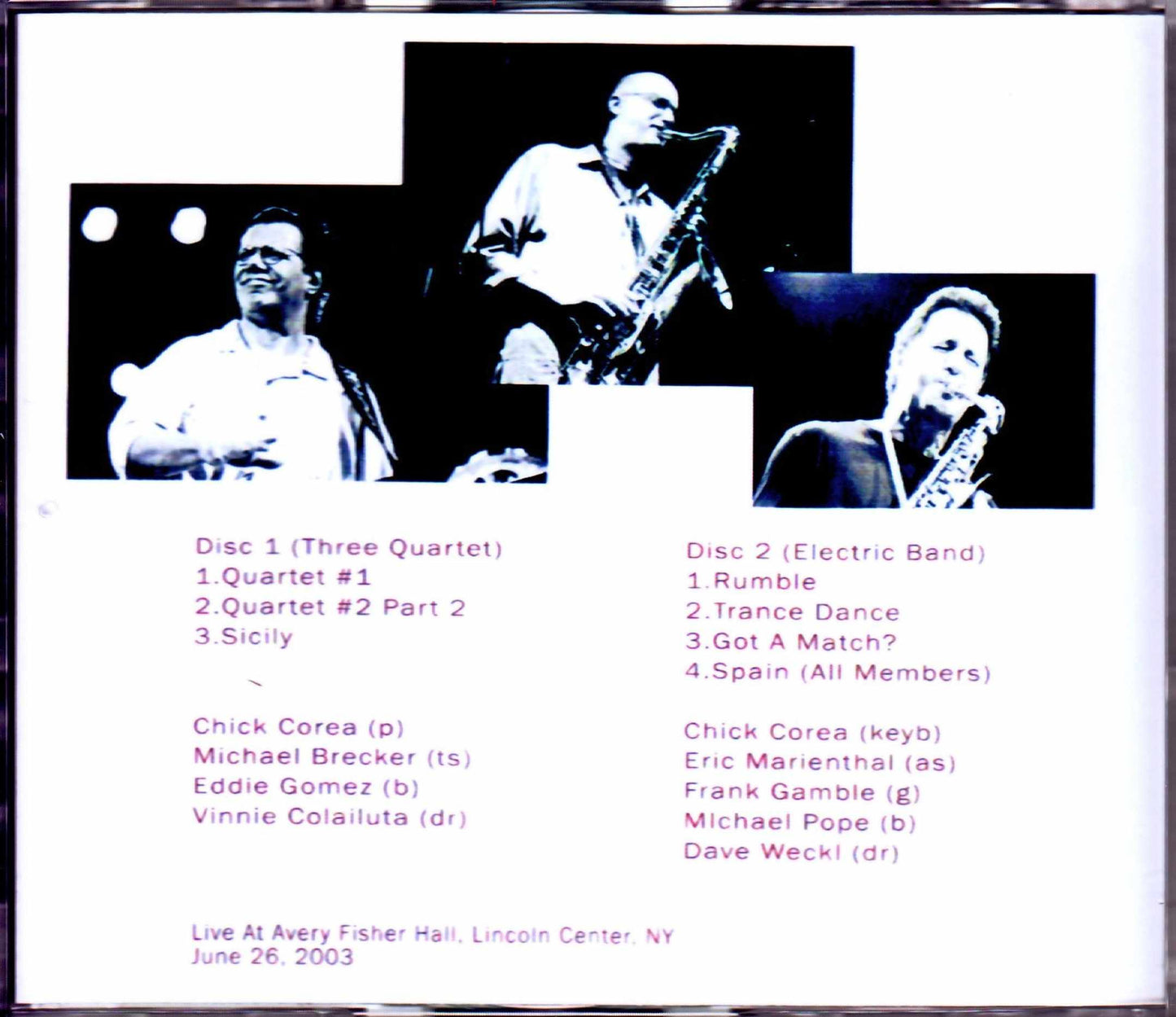 Chick Corea,Michael Brecker/NY,USA 2003