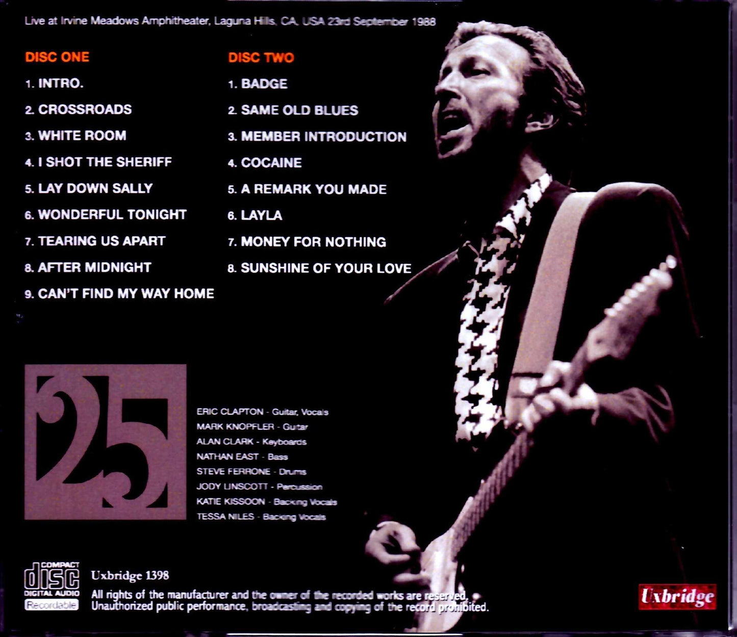 Eric Clapton/CA,USA 1988 Millard Tapes