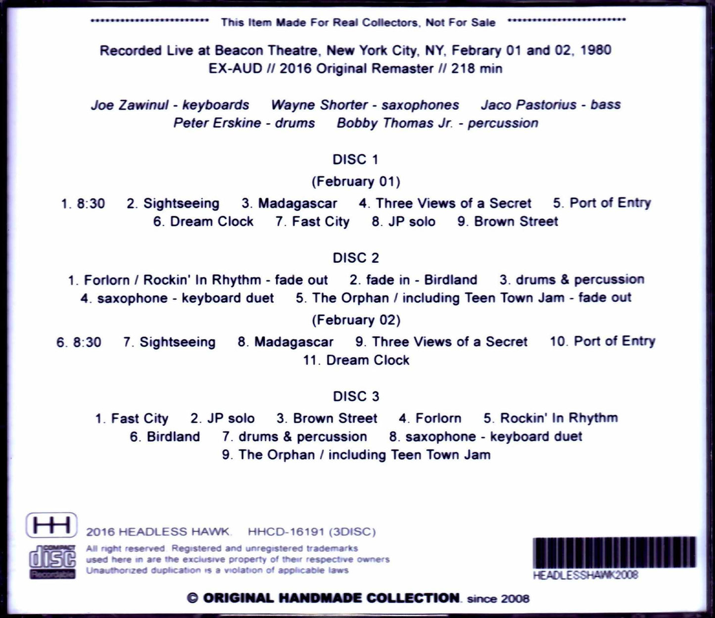 Weather Report/NY,USA 1980 2Days