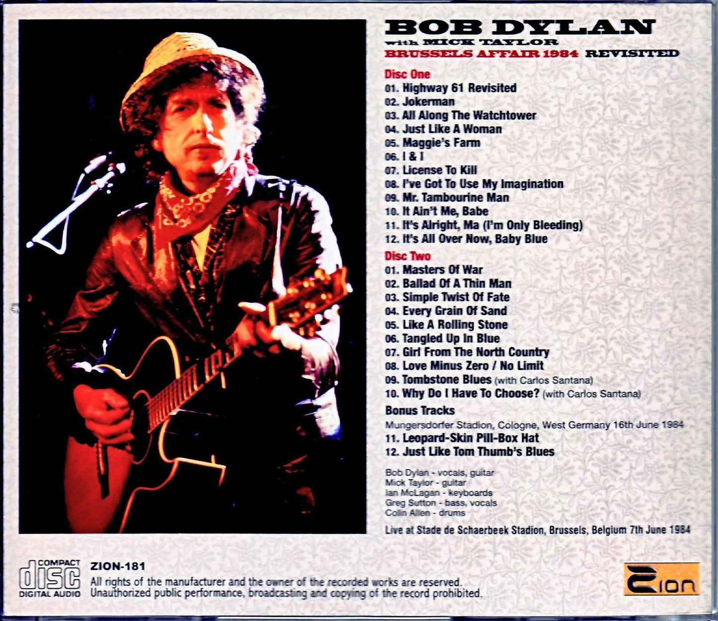 Bob Dylan,Mick Taylor/Belgium 1984 Upgrade & more