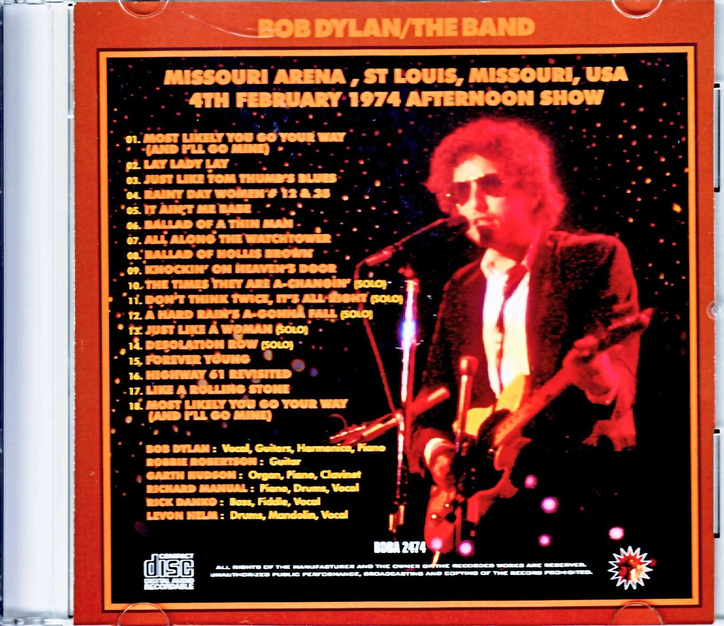 Bob Dylan/MO,USA 1974 Afternoon Show