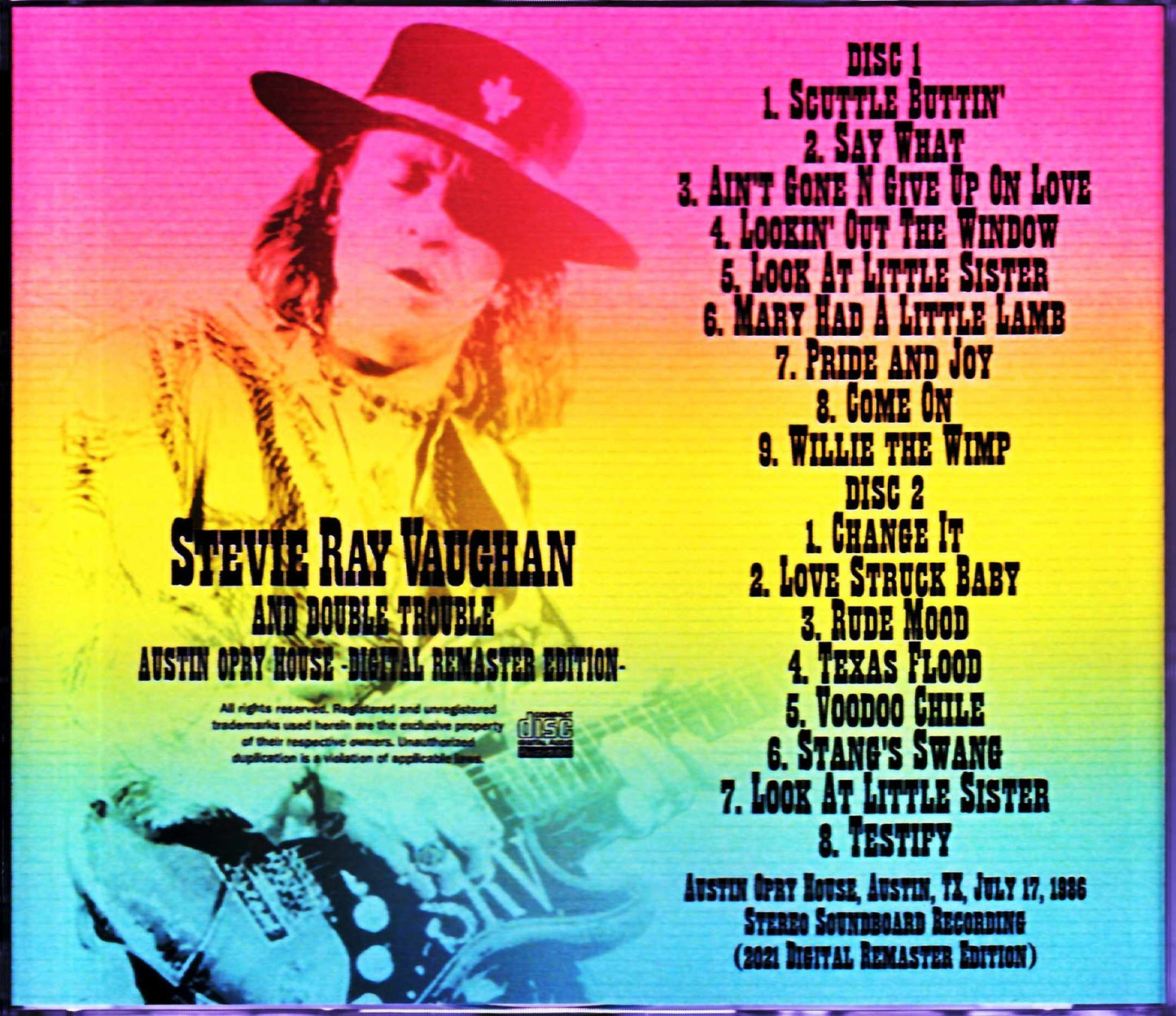 Stevie Ray Vaughan and Double Trouble/TX,USA 1986 Digital Remaster