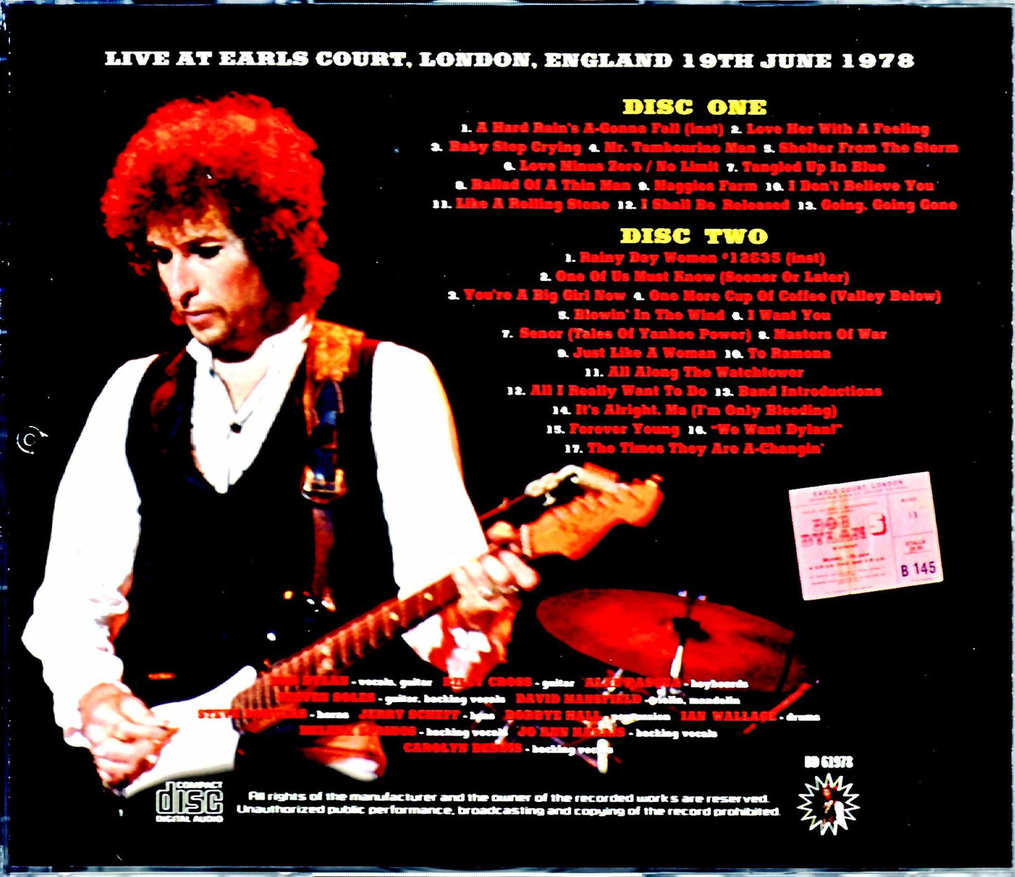 Bob Dylan/London,UK 7.19.1978