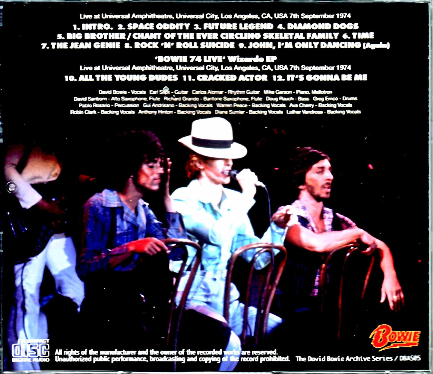 David Bowie/CA,USA 9.7.1974 & more