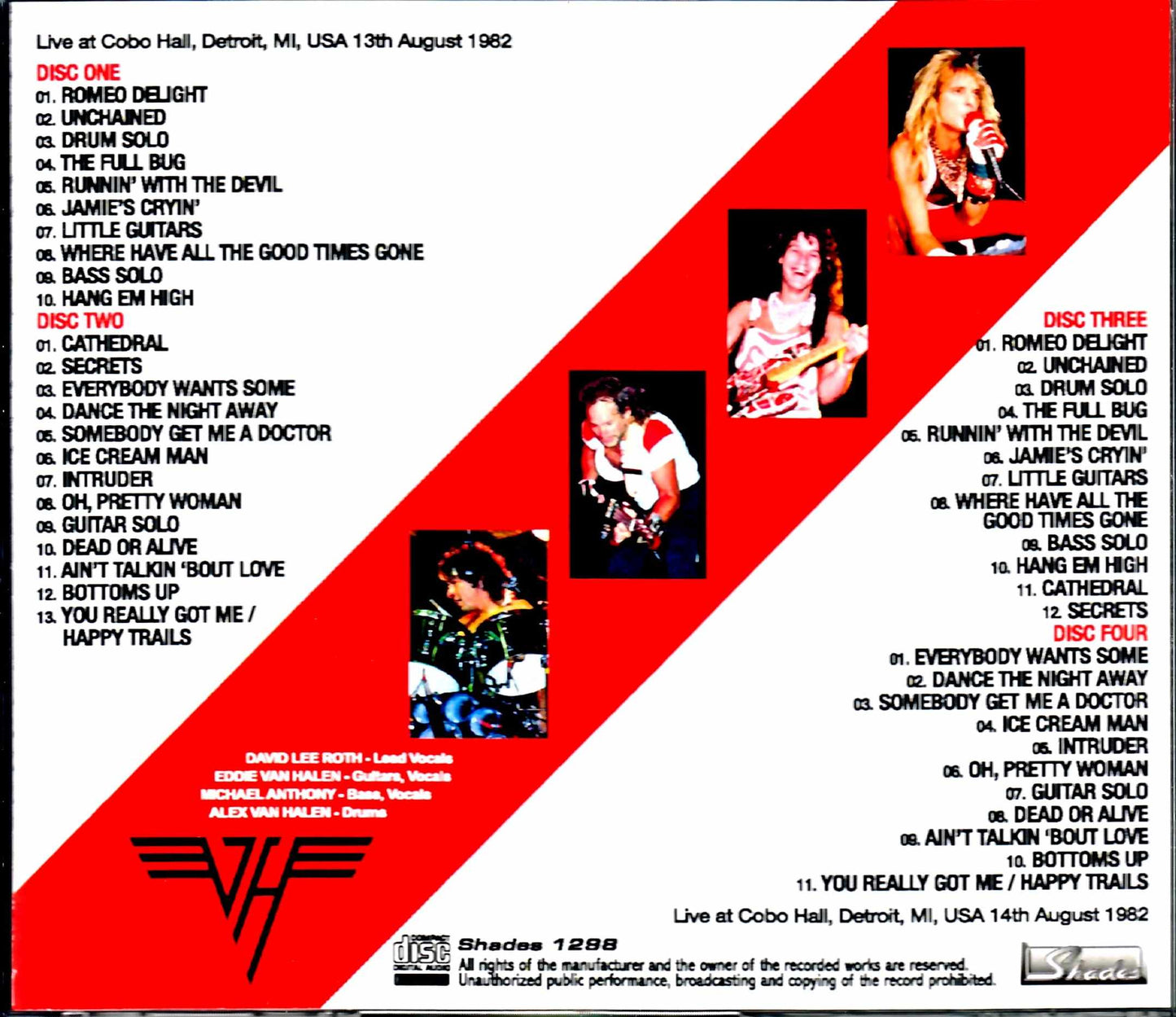 Van Halen/MI,USA 1982 2Days
