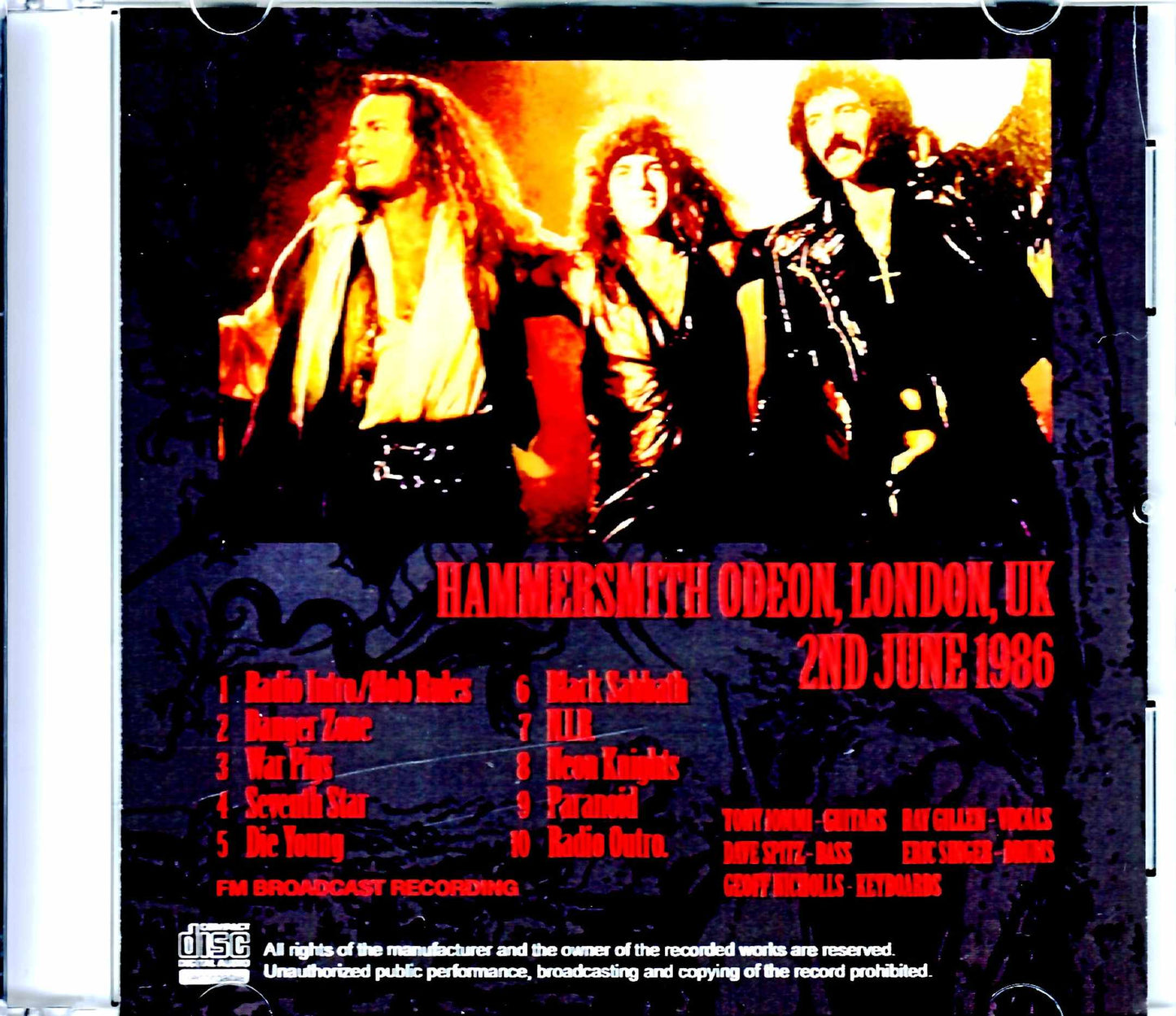 Black Sabbath/London,UK 6.2.1986