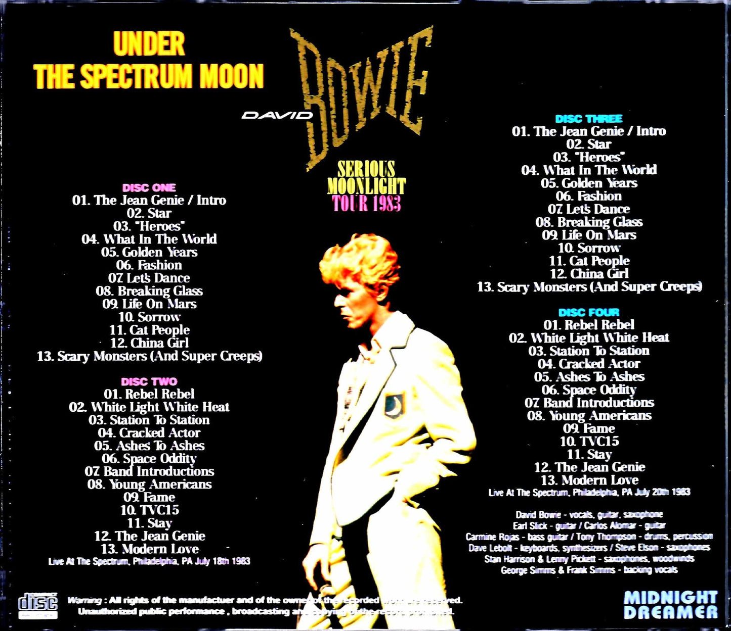 David Bowie/PA,USA 1983 2Days Complete
