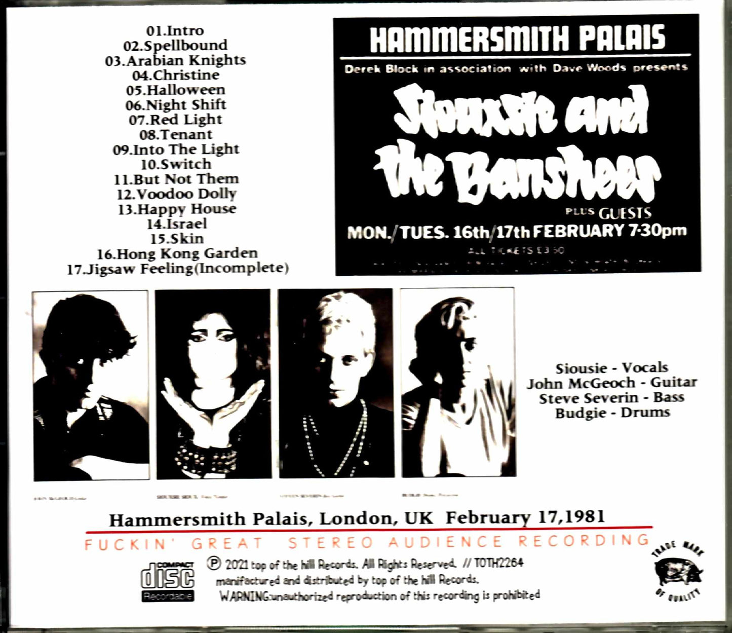 Siouxsie and the Banshees/London,UK 1981 Complete