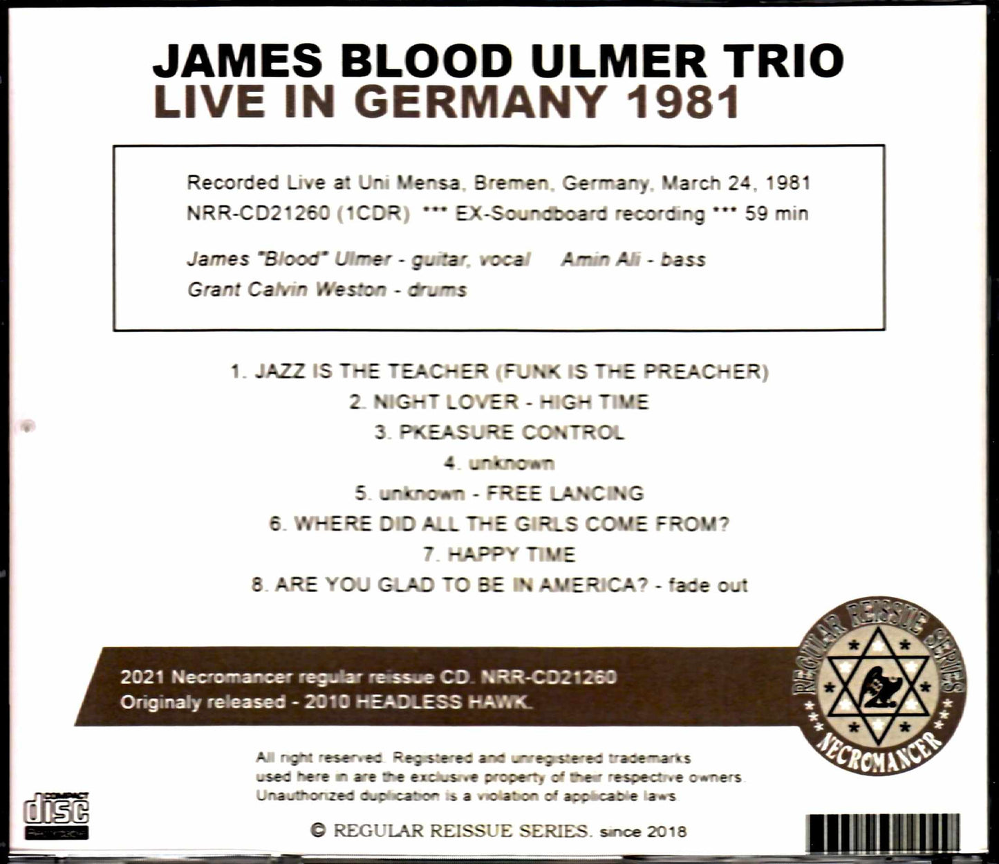 James Blood Ulmer/Germany 1981