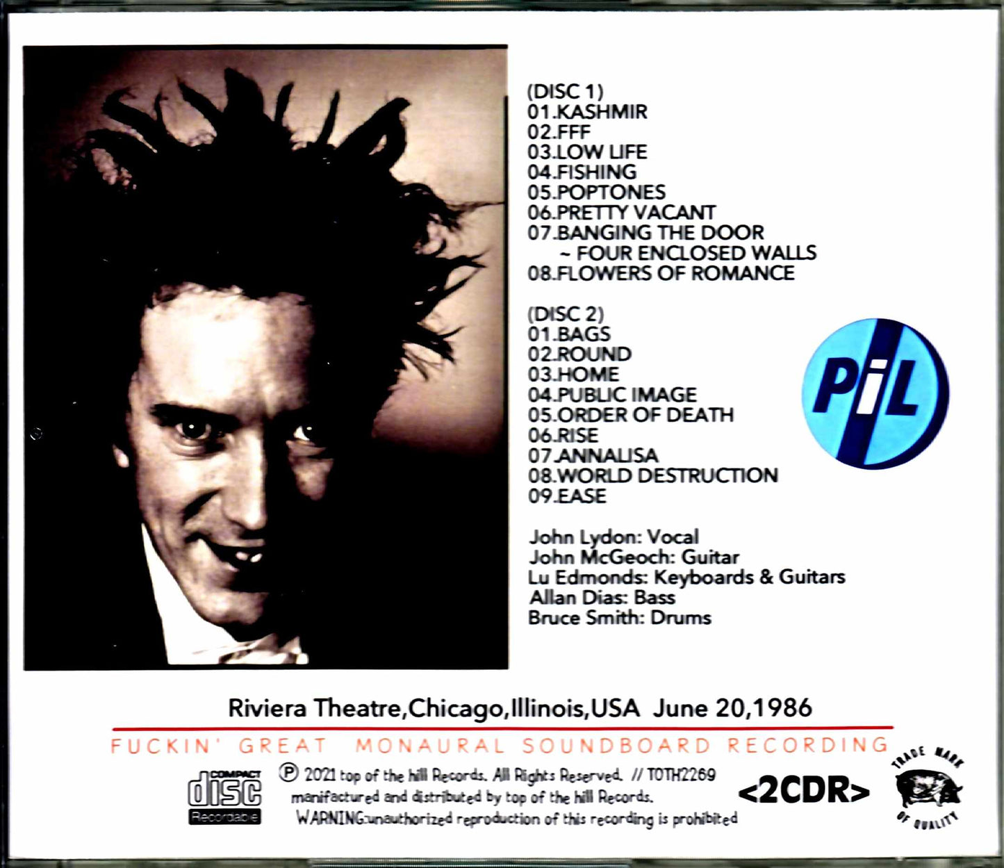 P.I.L. Public Image Ltd./IL, USA 1986