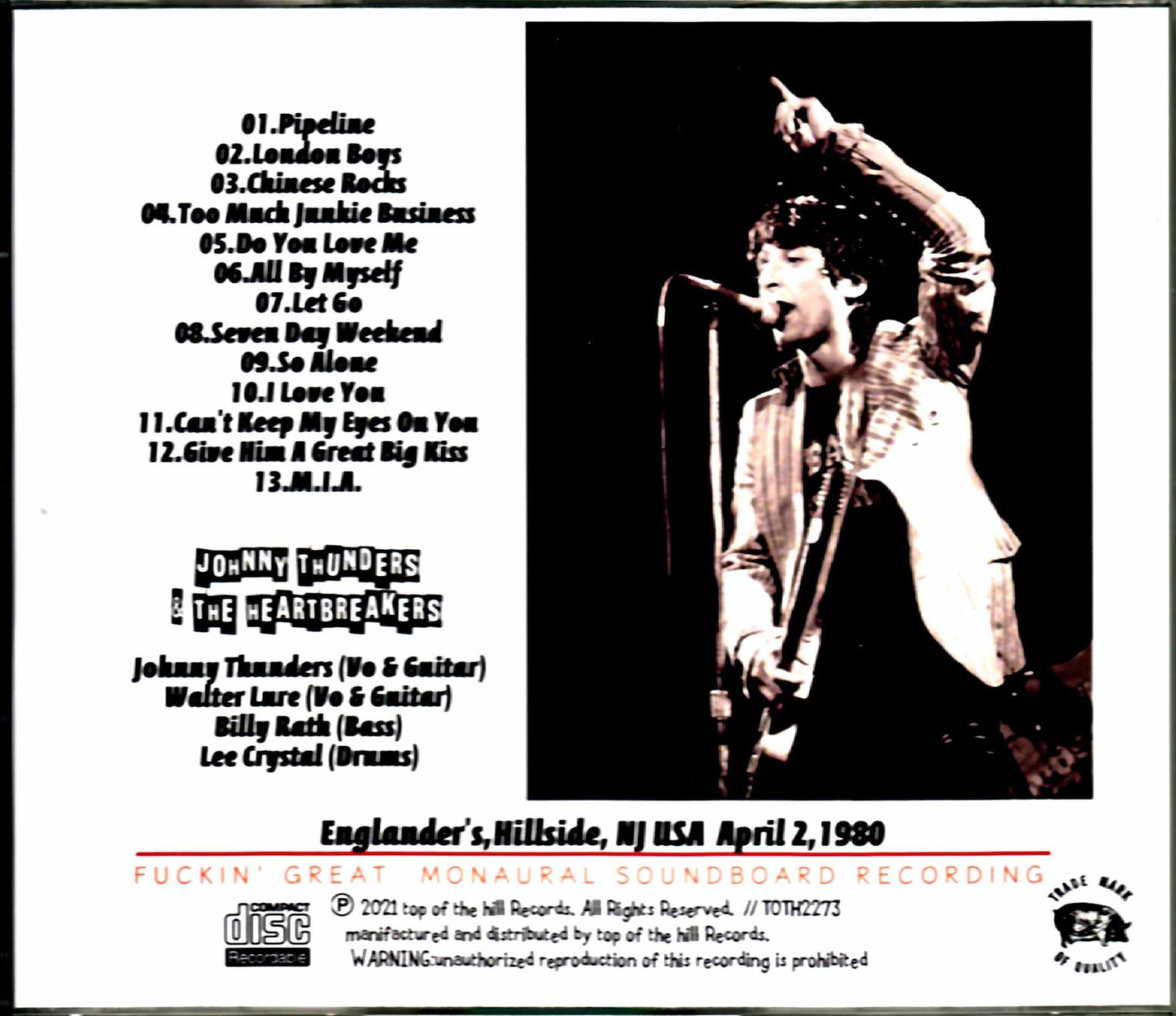 Johnny Thunders & the Heartbreakers/NJ, USA 1980