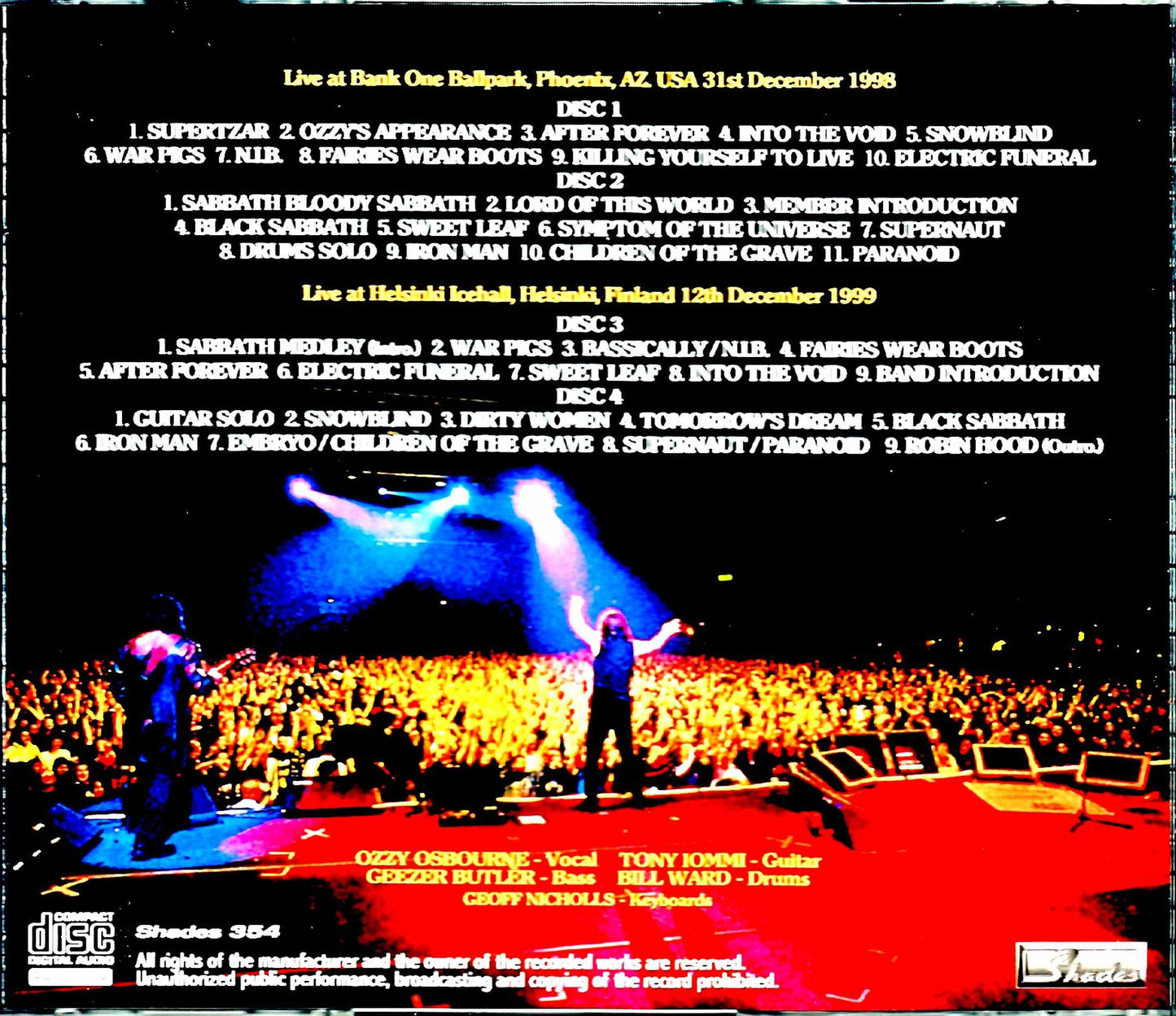 Black Sabbath/AZ,USA 1998 & more