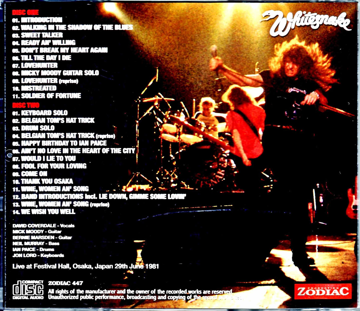 Whitesnake/Osaka,Japan 6.29.1981