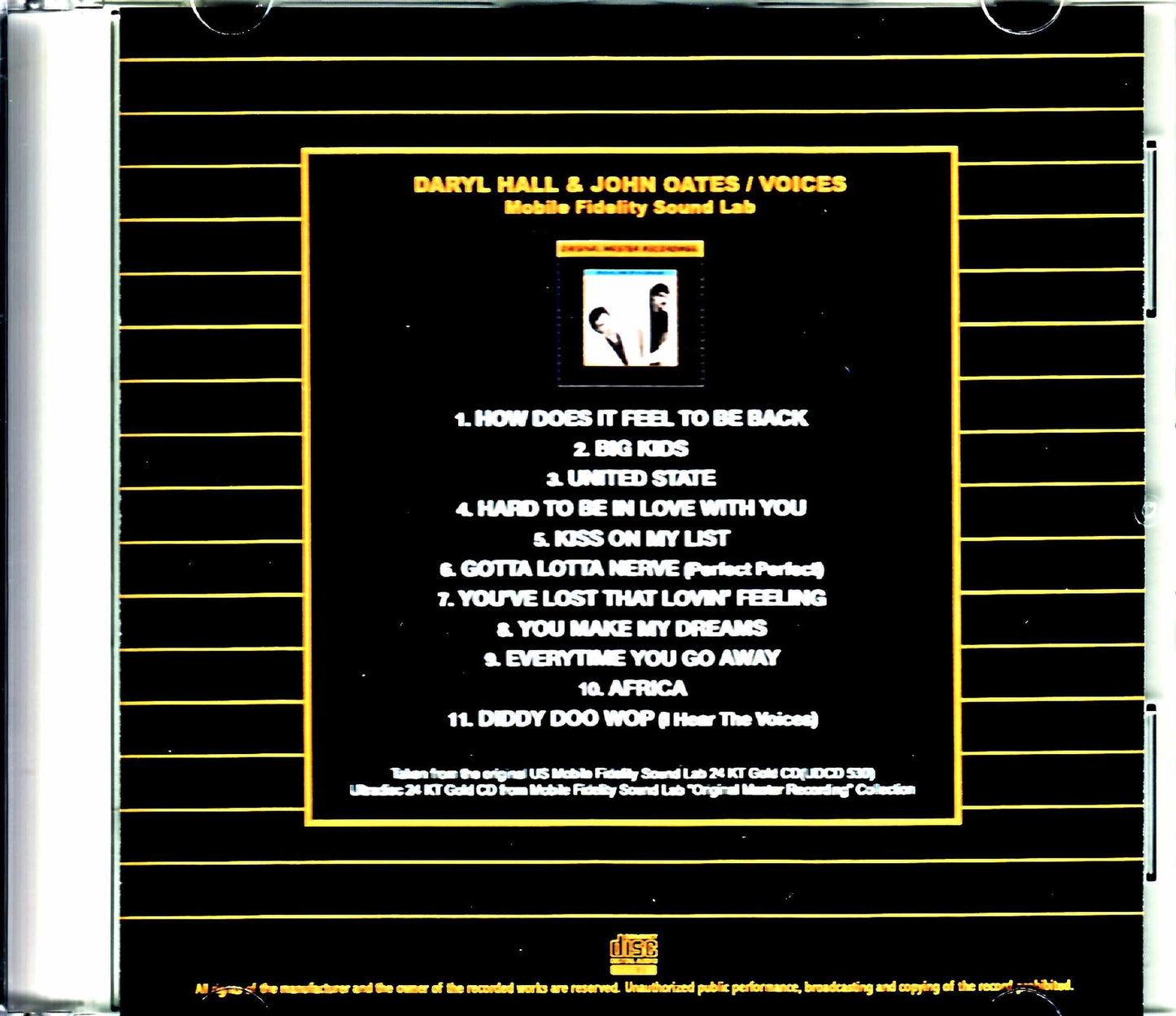 Hall & Oates/Voices Mobile Fidelity Sound Lab