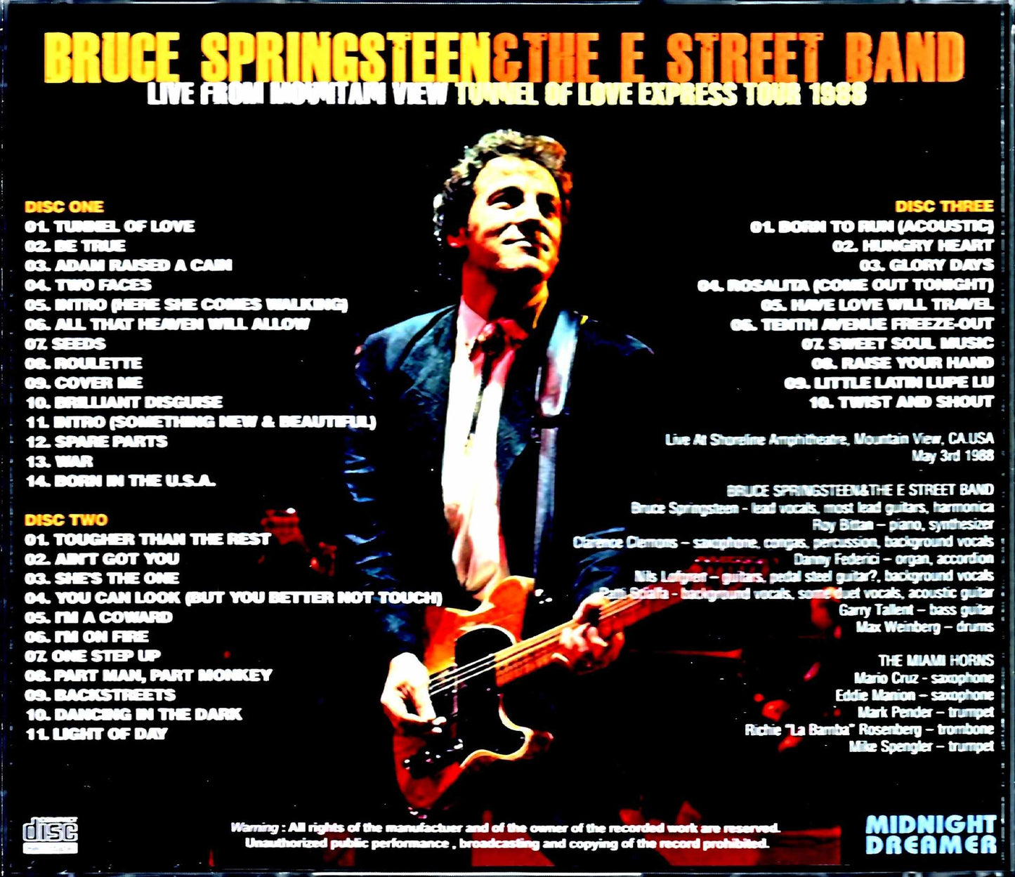 Bruce Springsteen/CA, USA 1988