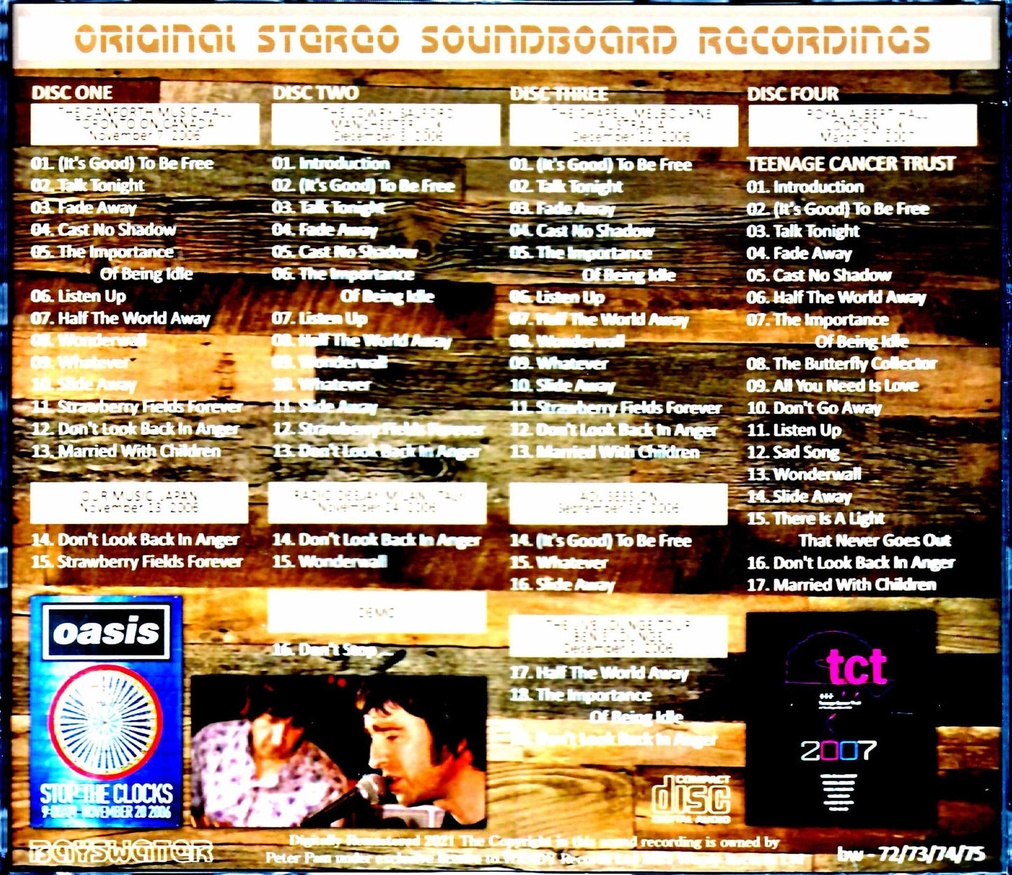 Oasis/Acoustic live by Noel and Gem London, UK 2007 Complete & more