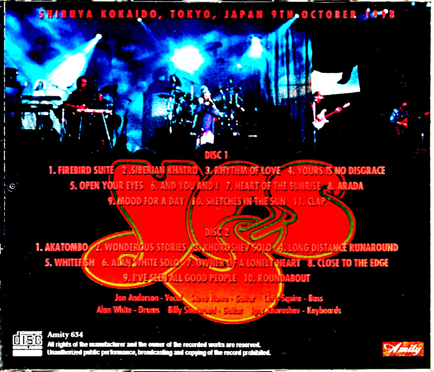 Yes/Tokyo,Japan 10.9.1998 New Source