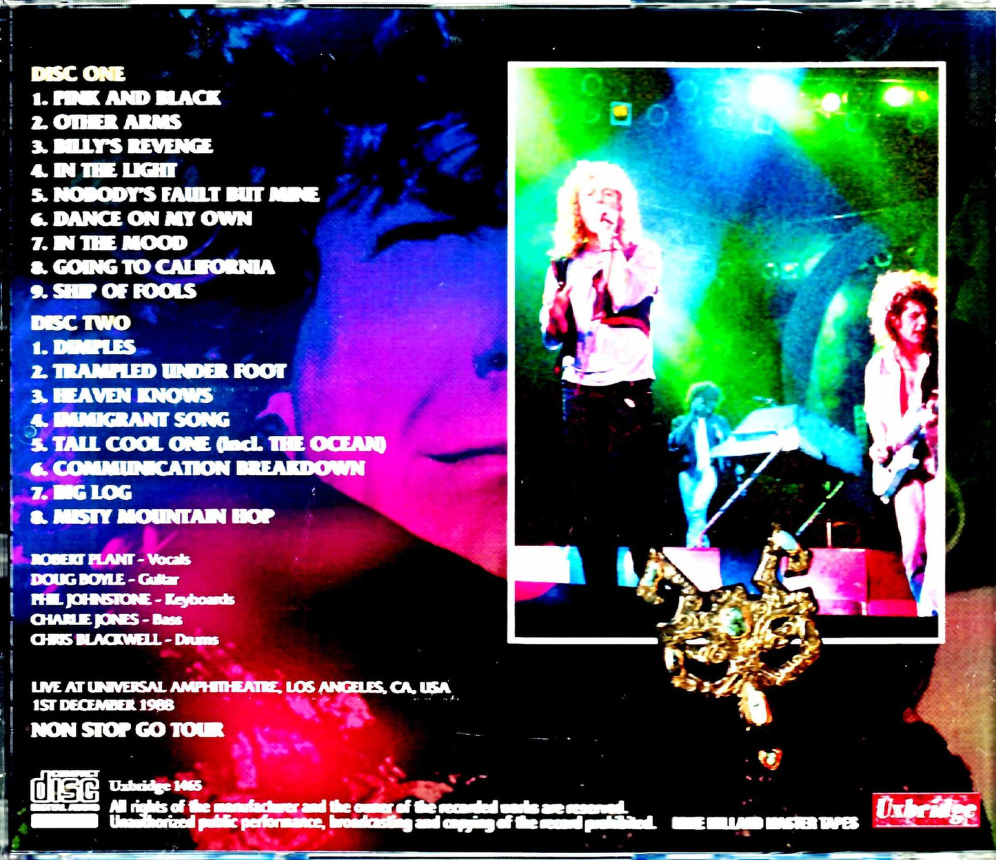 Robert Plant/CA,USA 1988 Mike Millard Master Tapes