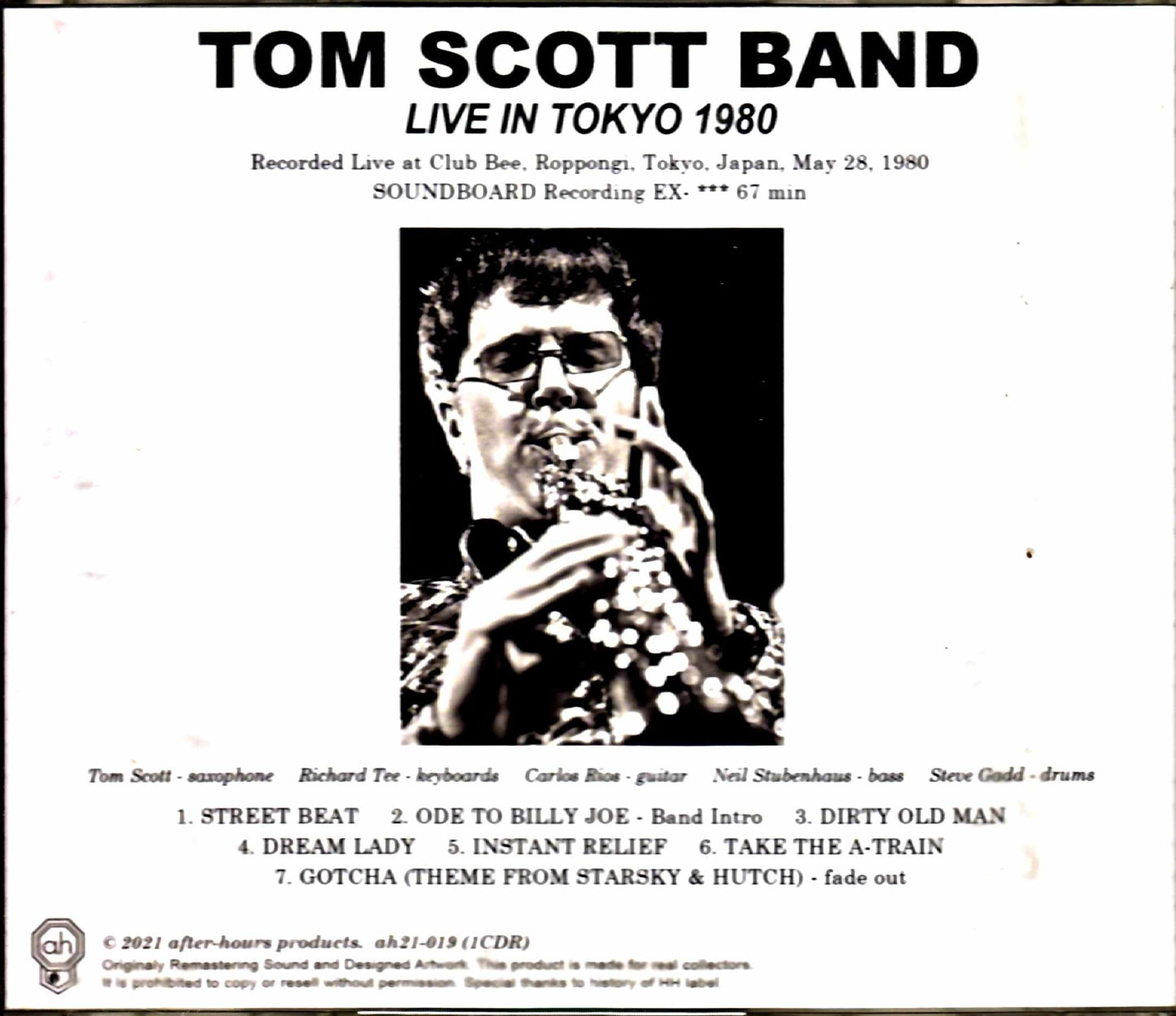 Tom Scott Band,Richard Tee,Steve Gadd/Tokyo,Japan 1980
