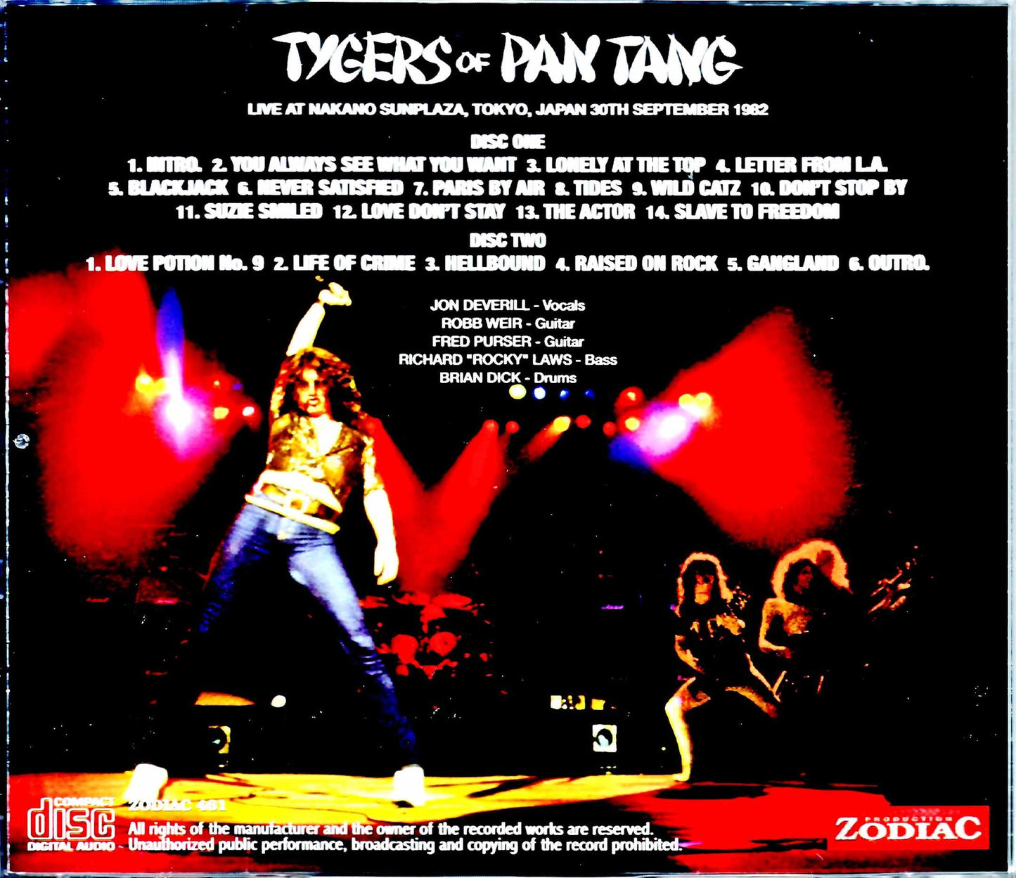 Tygers of Pan Tang/Tokyo,Japan 9.30 1982