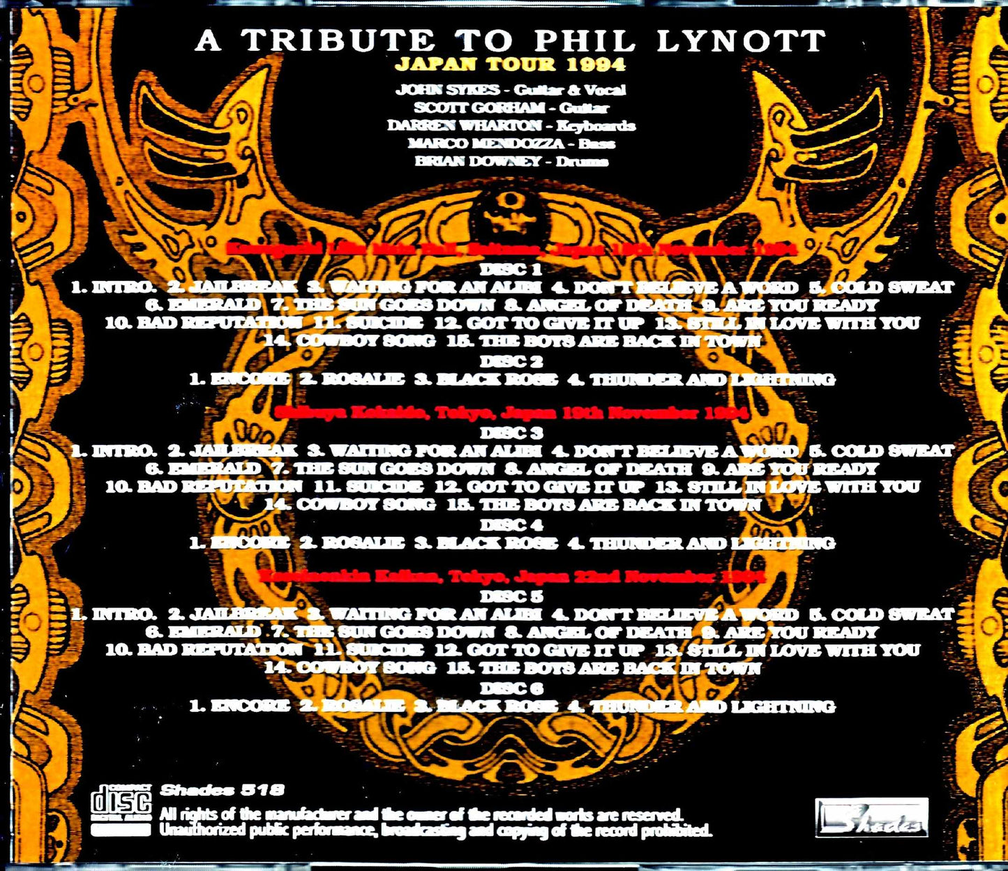 Thin Lizzy/Tribute Phil Lynott Japan Tour 1994 Vol.1