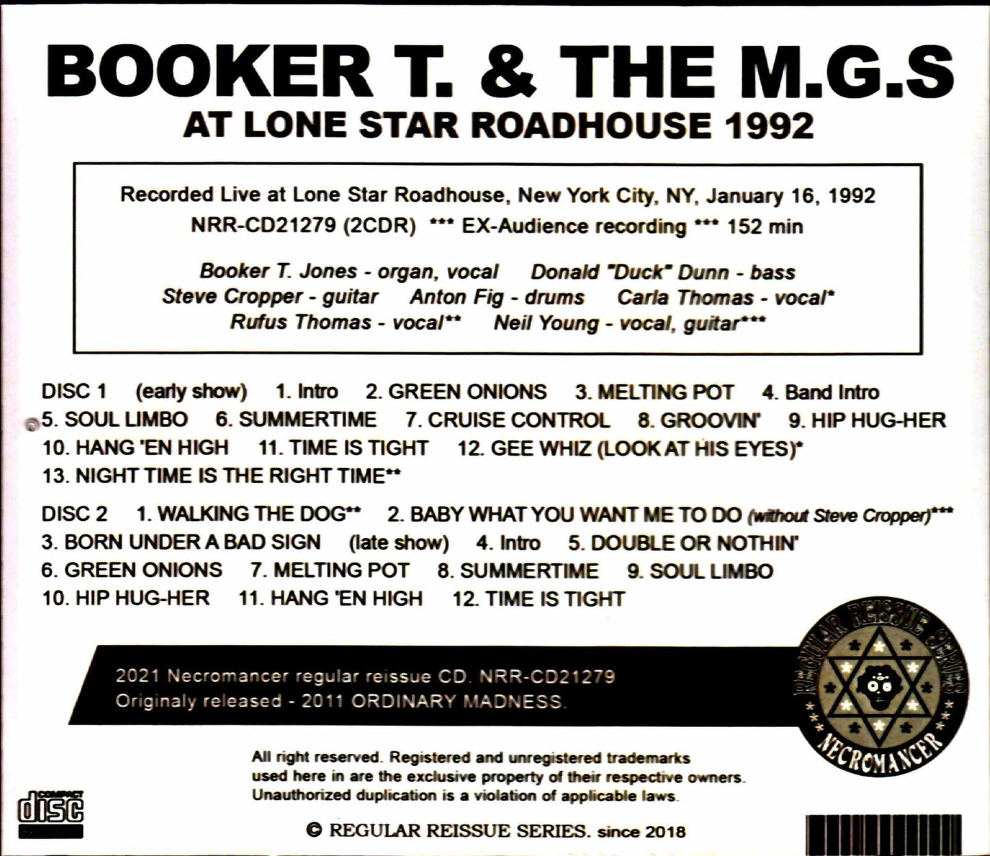 Booker T. & the M.G.s/NY,USA 1992 2Shows