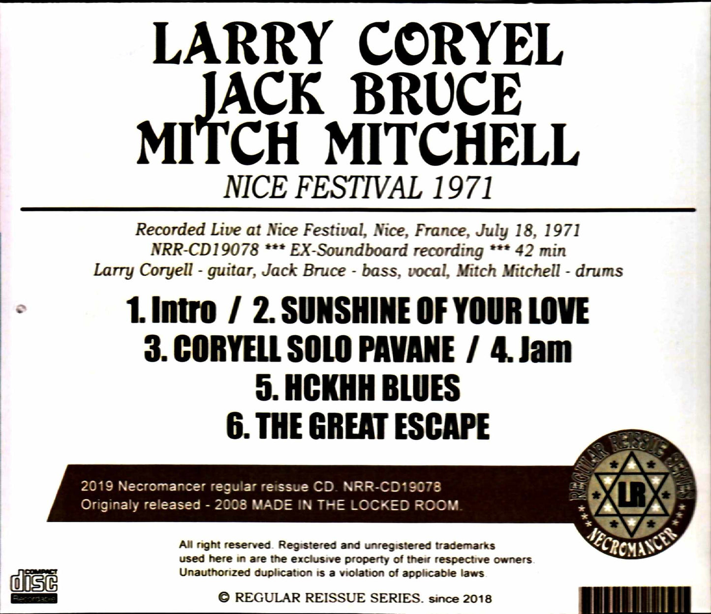 Larry Coryell, Jack Bruce, Mitch Mitchell/France 1971