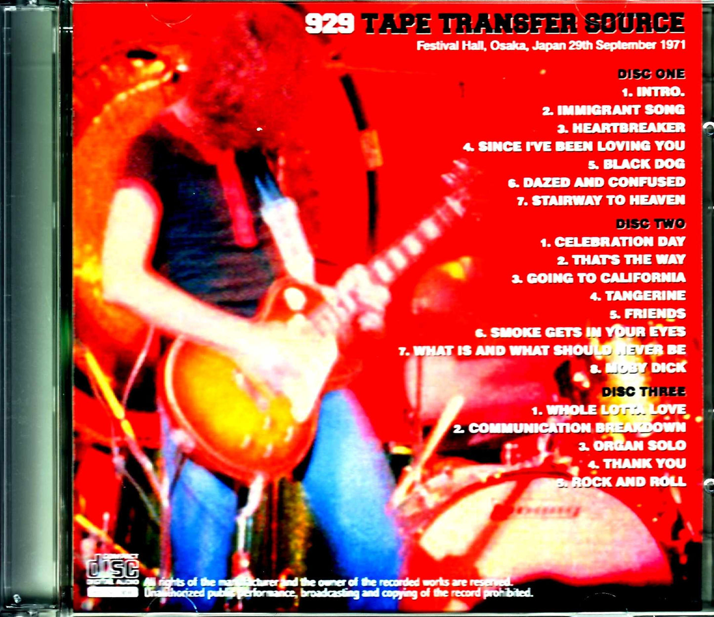 Led Zeppelin/Osaka,Japan 1971 Tape Transfer Source