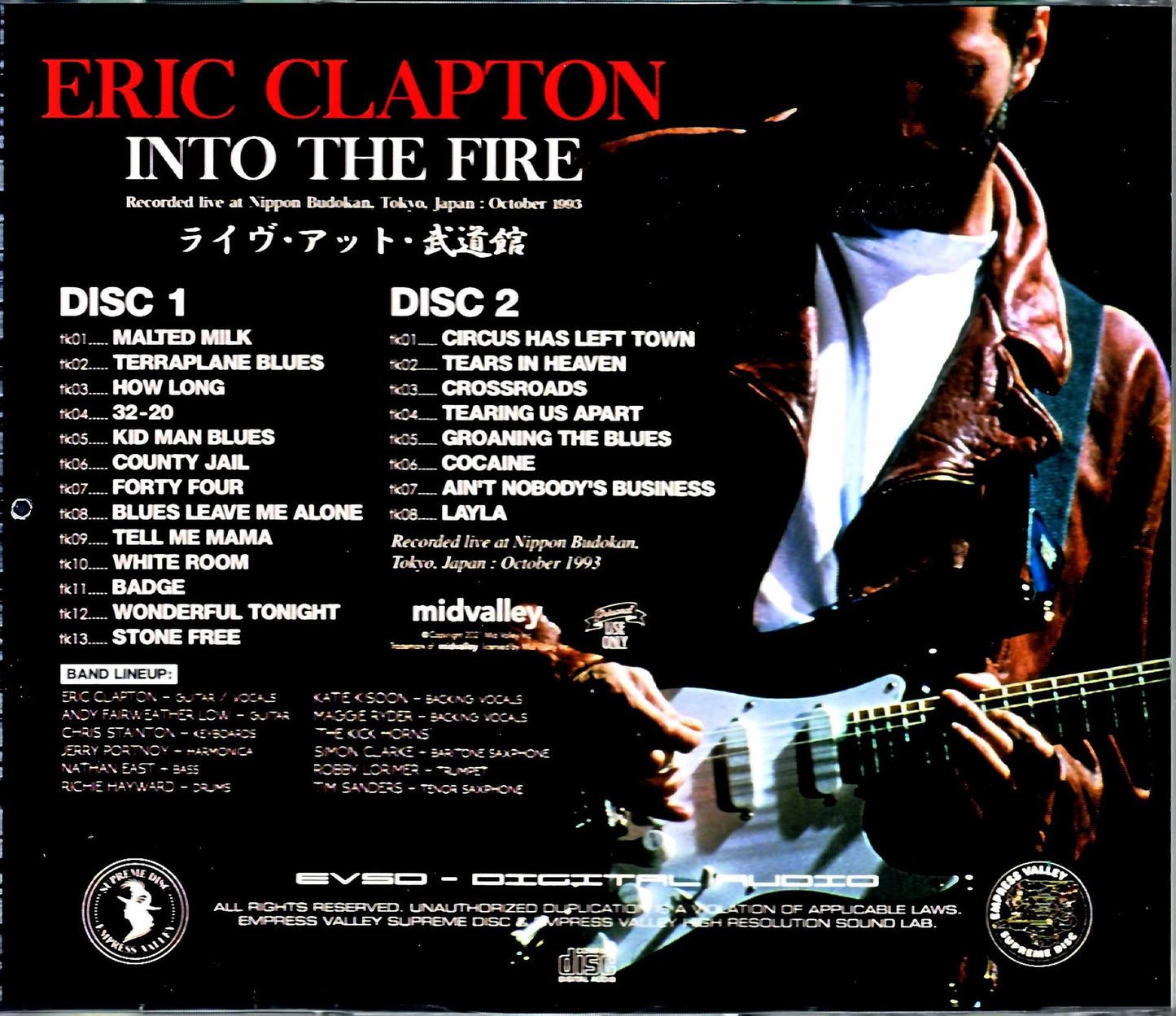Eric Clapton/Budokan Performance Tokyo,Japan 1993 Complete