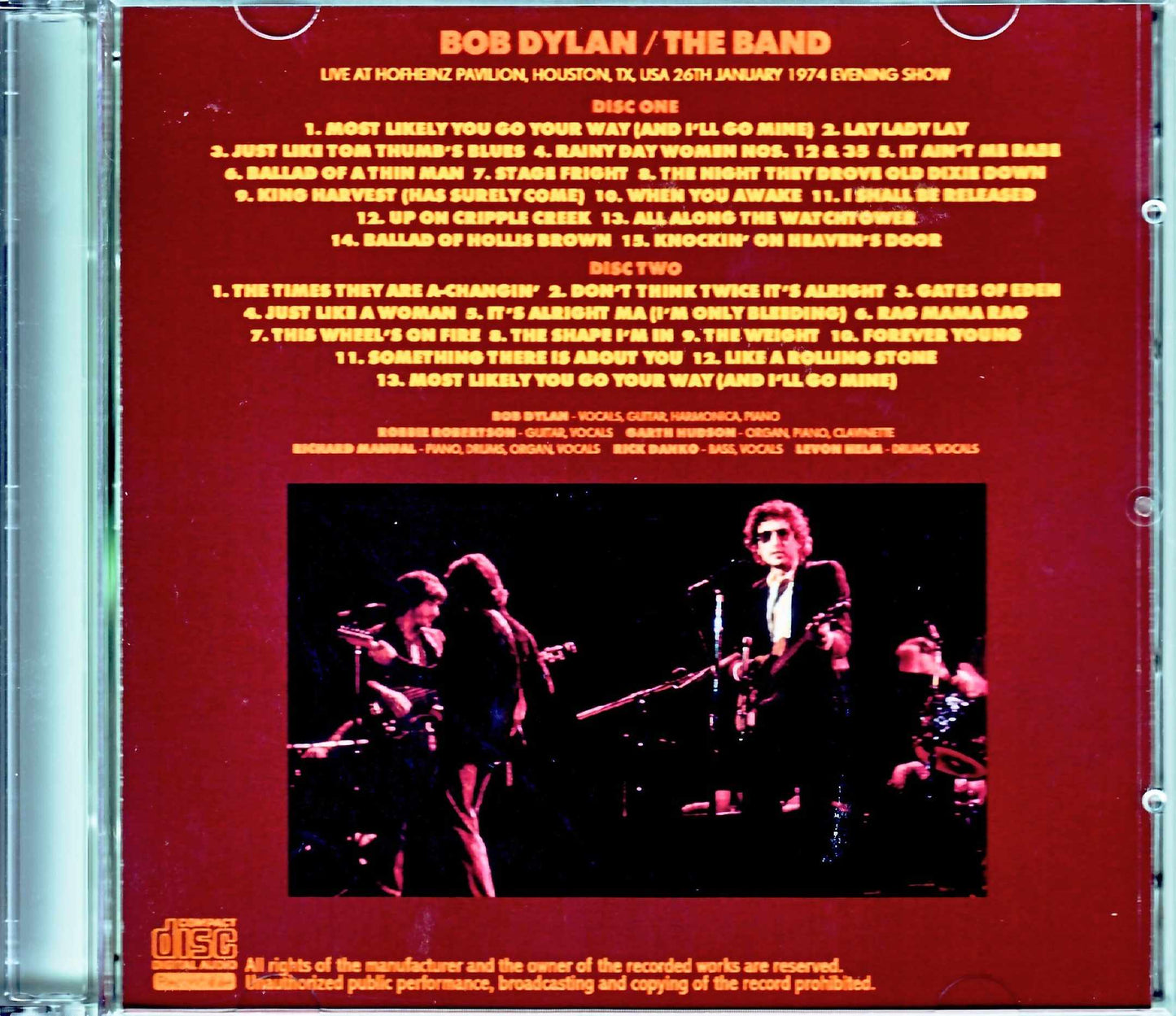 Bob Dylan,The Band/TX,USA 1974 Evening Show