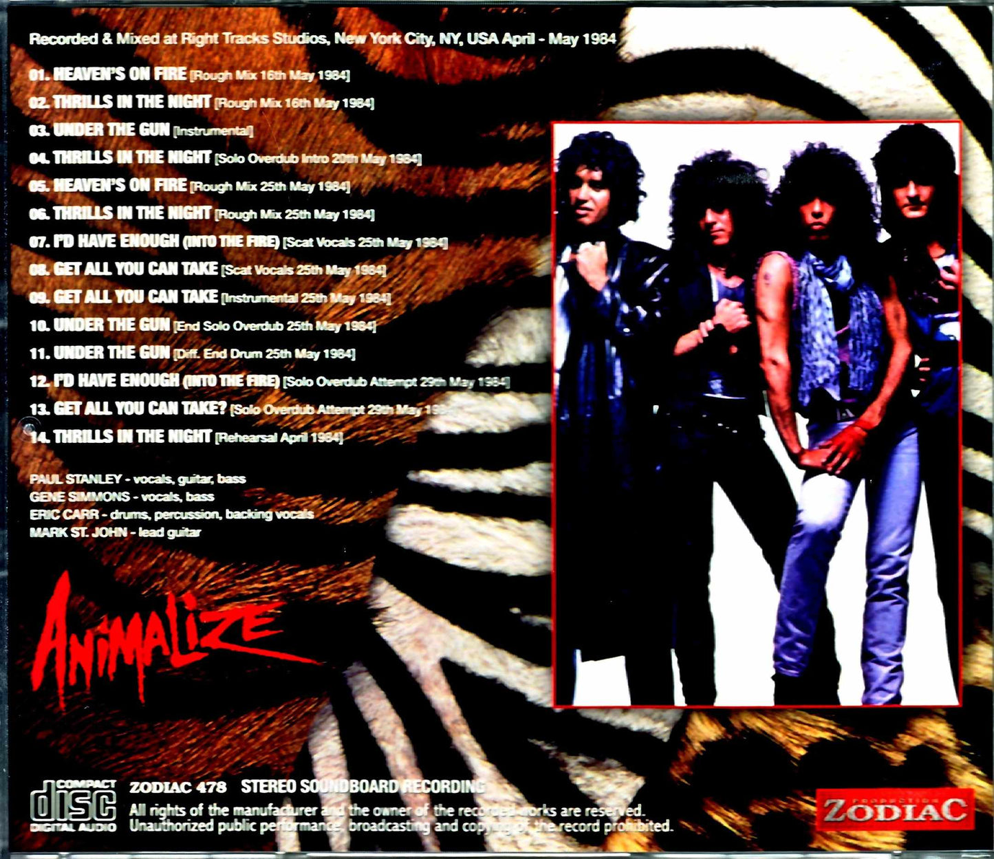 Kiss/Animalize Animalize Sessions